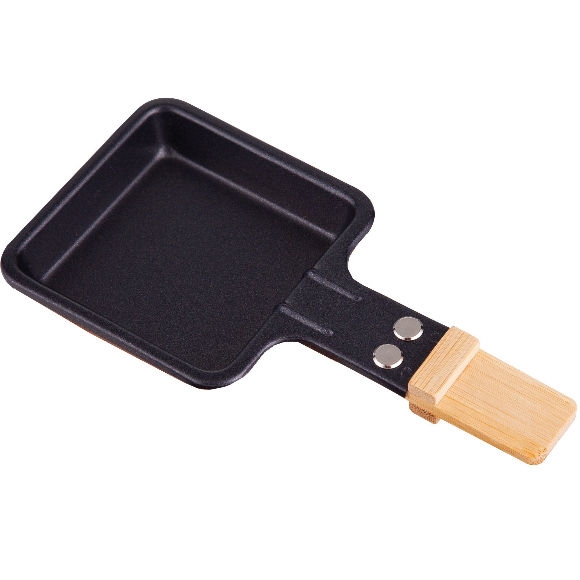 Syntrox Germany Raclettepfännchen Raclette Pfännchen viereckig mit Bambusgriff - Menge: 1 Stück, (1-tlg)