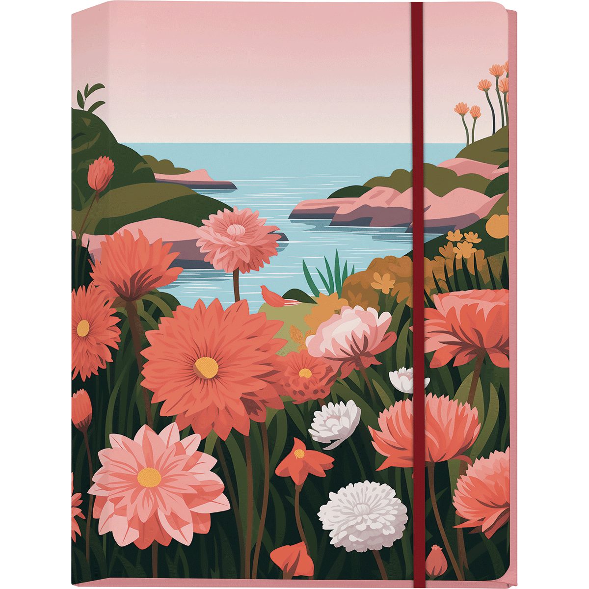 Gerstenberg Verlag Schreibtischunterlage Gärten von Cornwall Große Sammelmappe - Motiv Blütenpracht am Meer