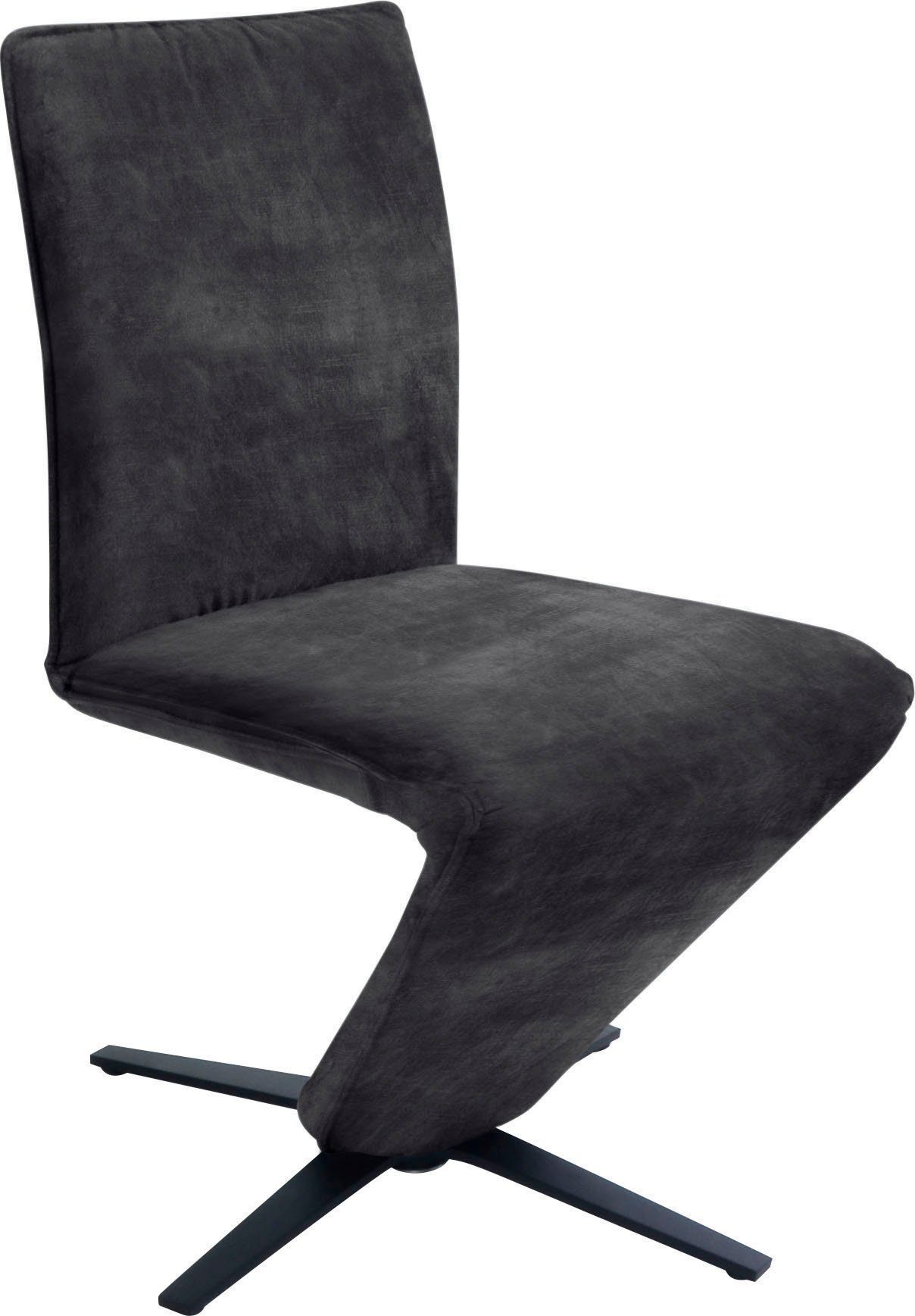 Struktur Stuhl Komfort & in Sternfuß Deseo federnder Wohnen II, mit Metall K+W schwarz Sitzschale, Drehstuhl