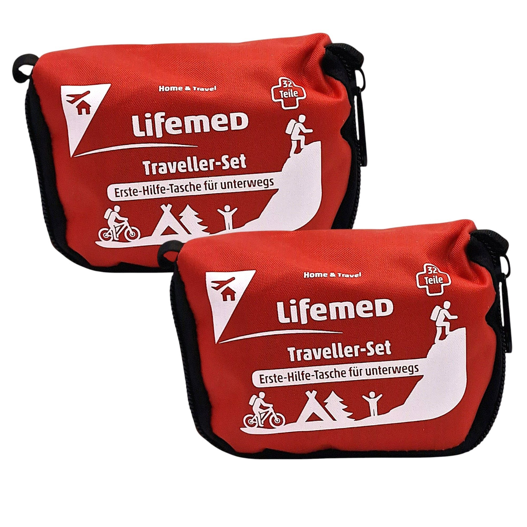 LifeMed Erste-Hilfe-Set 2x Lifemed Erste Hilfe Set Travel & Home 2x 32 teilig