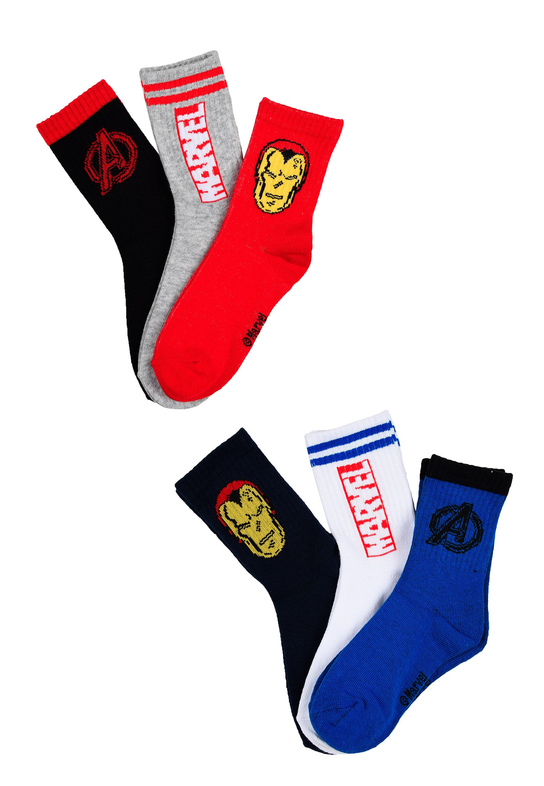 The AVENGERS Шкарпетки Jungen Шкарпетки 6er Pack mit Iron Man Motiv (6-Paar)