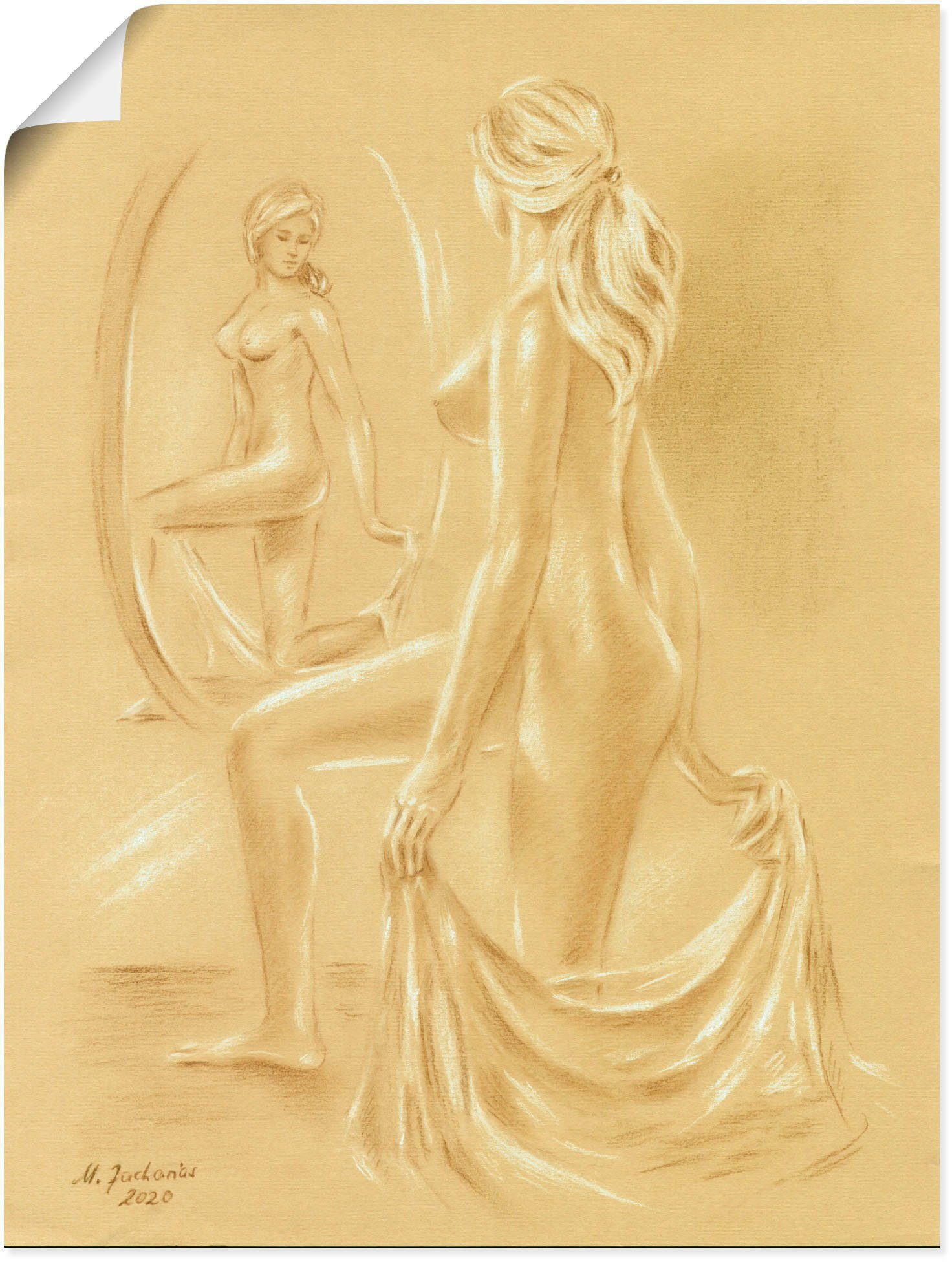 Artland Wandbild Akt am Spiegel, Erotische Bilder (1 St), als Alubild, Leinwandbild, Wandaufkleber oder Poster in versch. Größen