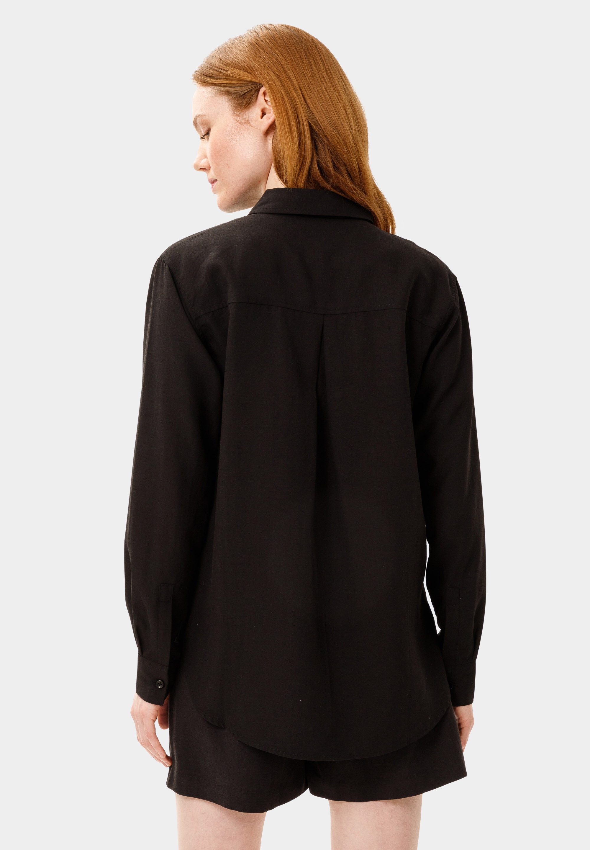 Les Lunes Langarmbluse HATTIE Shirt Loose Fit Linen Oversize, Hemd, Lyocell-Leinen, edler Glanz, komfortabel.