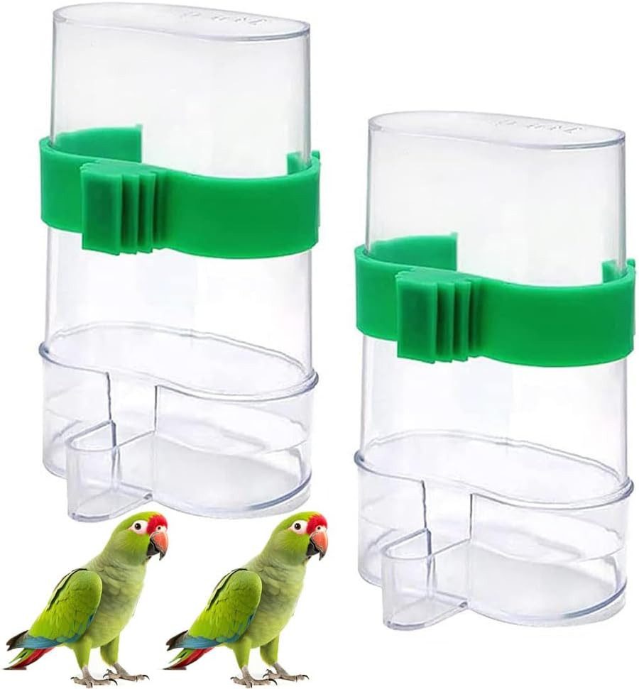 FELIXLEO Fisch-Futterspender 2 Vogel Wasserspender Futterspender Automatisch für Papageien Vögel