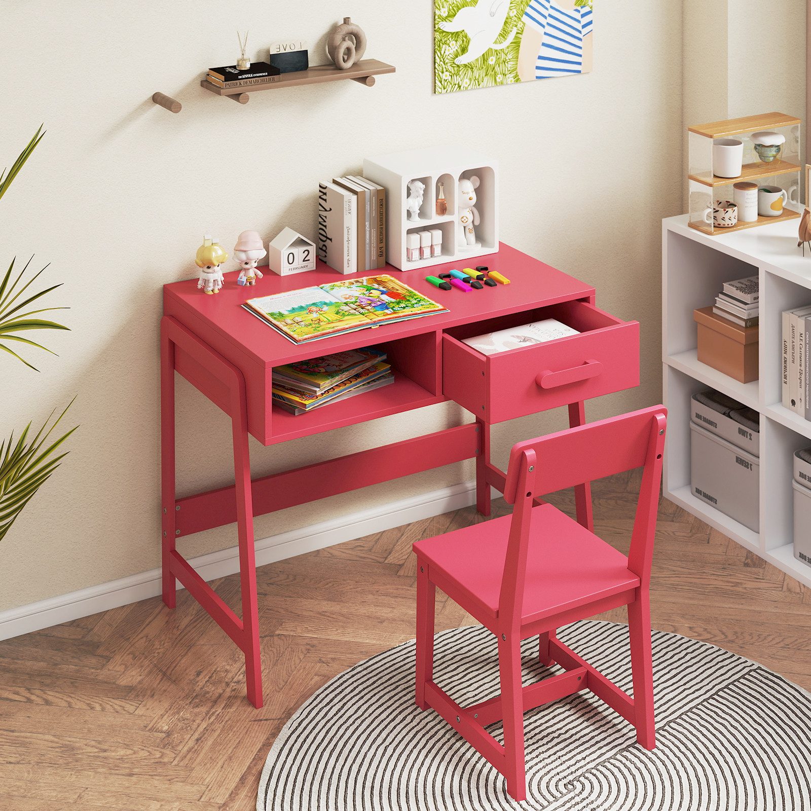 COSTWAY Kinderschreibtisch (2-St., mit Kinderstuhl set), günstig online kaufen