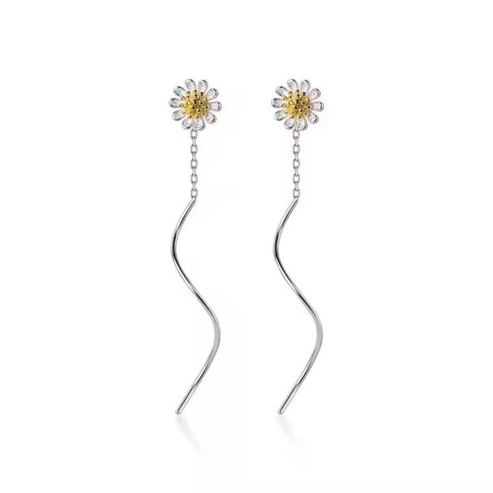 Runde Perlé Paar Ohrhänger zarte Gänseblümchen Ohrhänger, minimalistische H günstig online kaufen