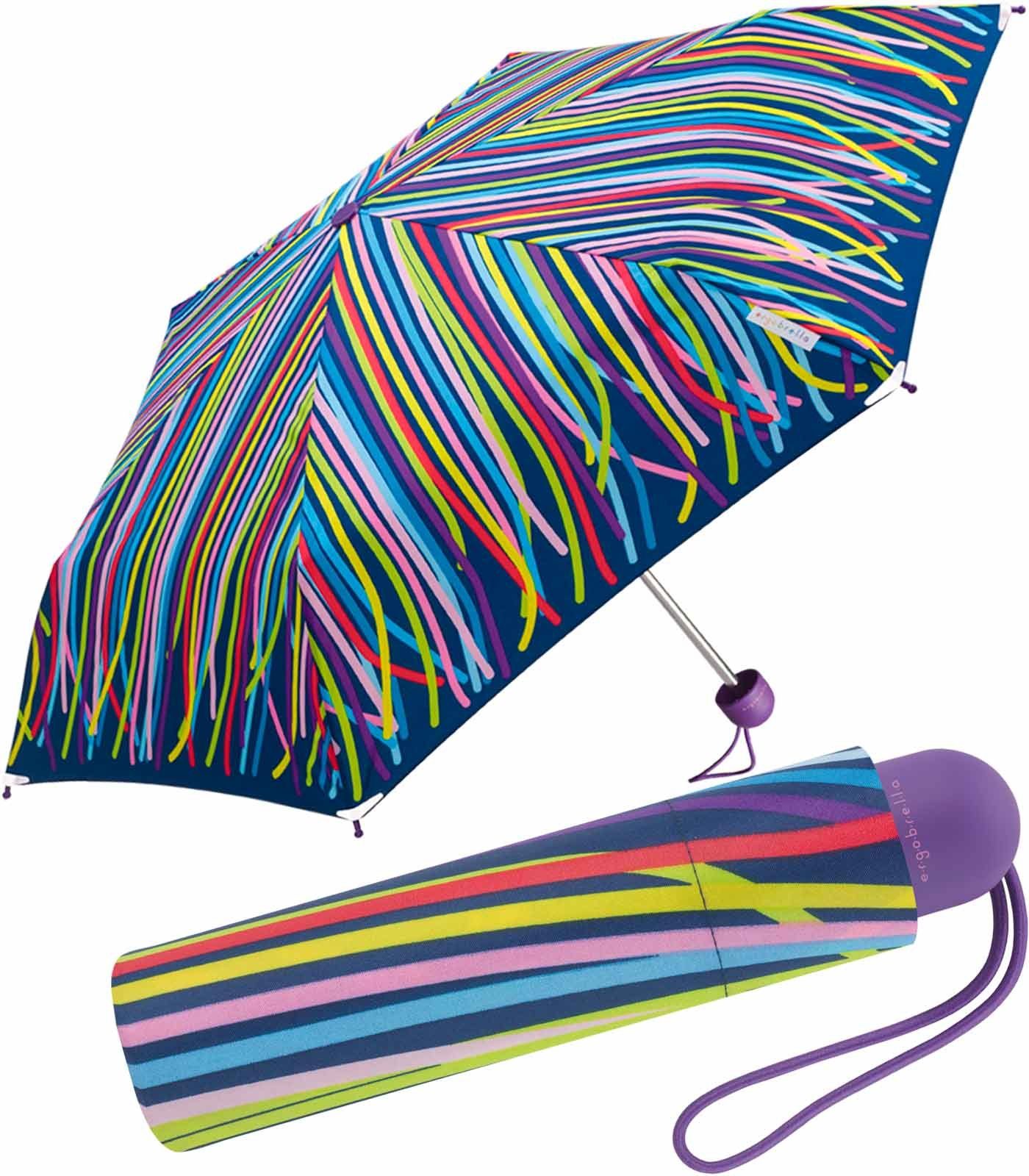 HAPPY RAIN Taschenregenschirm Mini Kinderschirm reflektierend fantasievoll Basic und farbenfroh bedruckt
