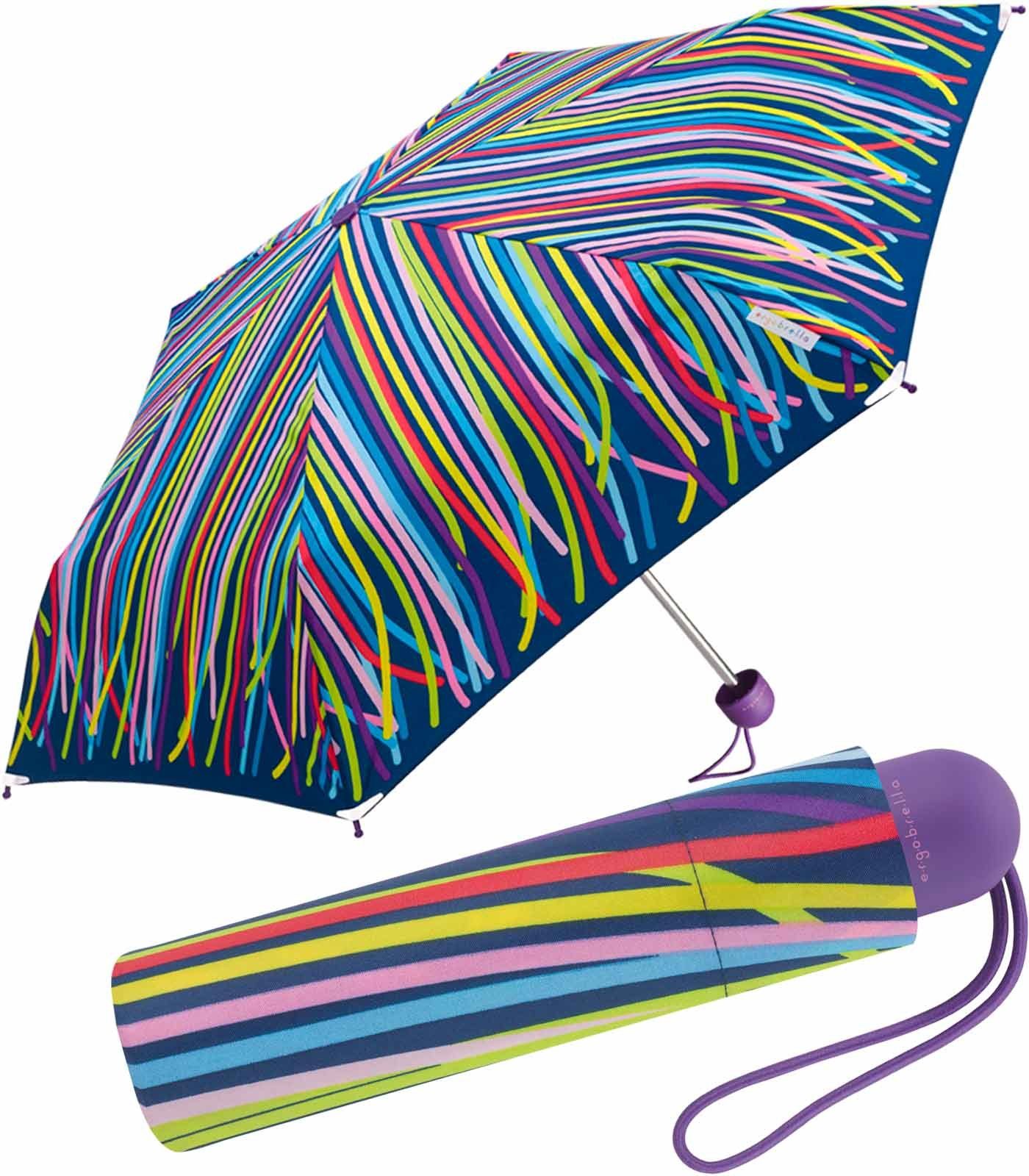 HAPPY RAIN Taschenregenschirm Mini Kinderschirm Basic reflektierend bedruckt, farbenfroh und fantasievoll