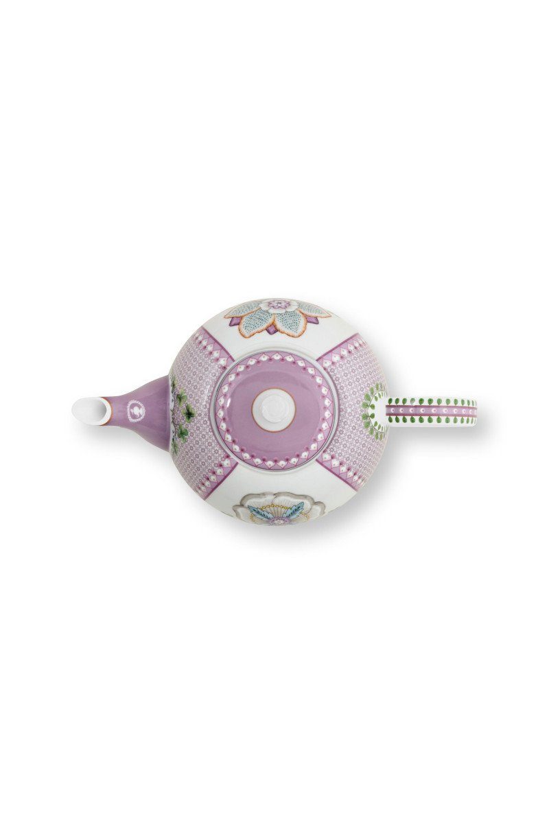 PiP Studio Teekanne Lily&Lotus Teekanne lila 1,6l, Tea Pot Lily&Lotus Tiles Lilac 1.6ltr