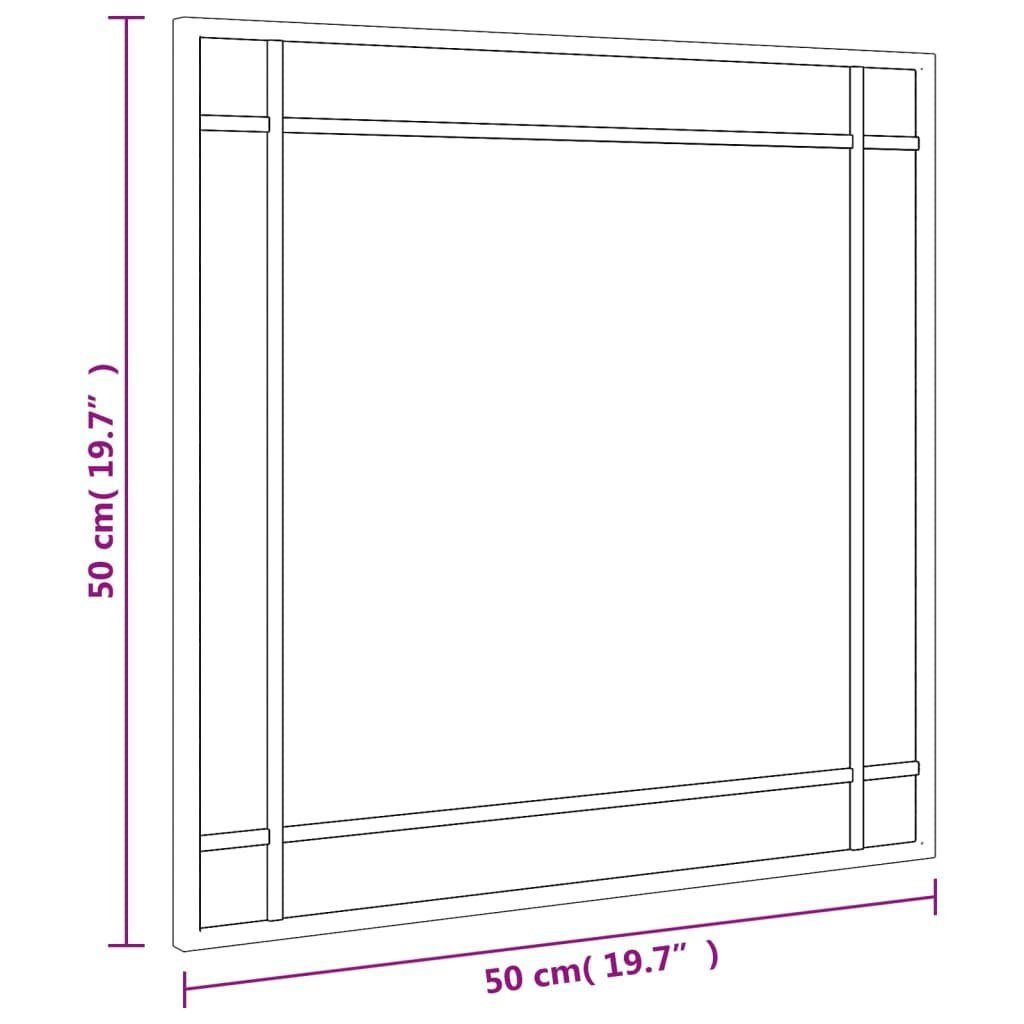 vidaXL Spiegel Quadratisch (1-St) Eisen Schwarz cm 50x50 Wandspiegel