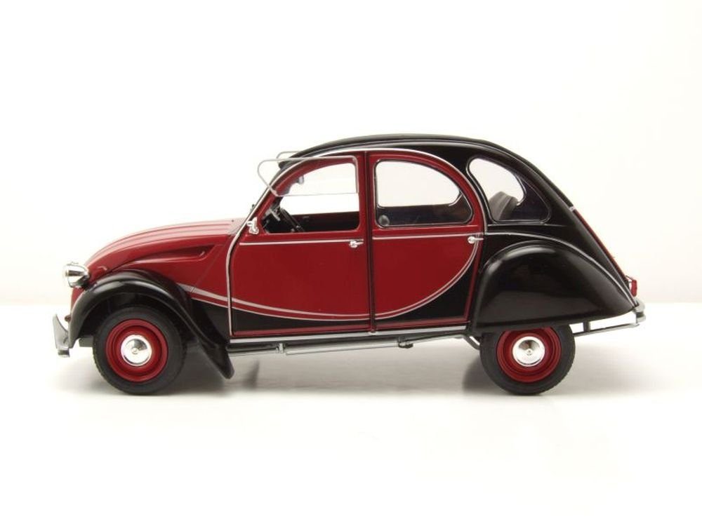 Solido Modellauto Citroen 2CV 6 Charleston Ente 1982 rot schwarz, Maßstab 1:18