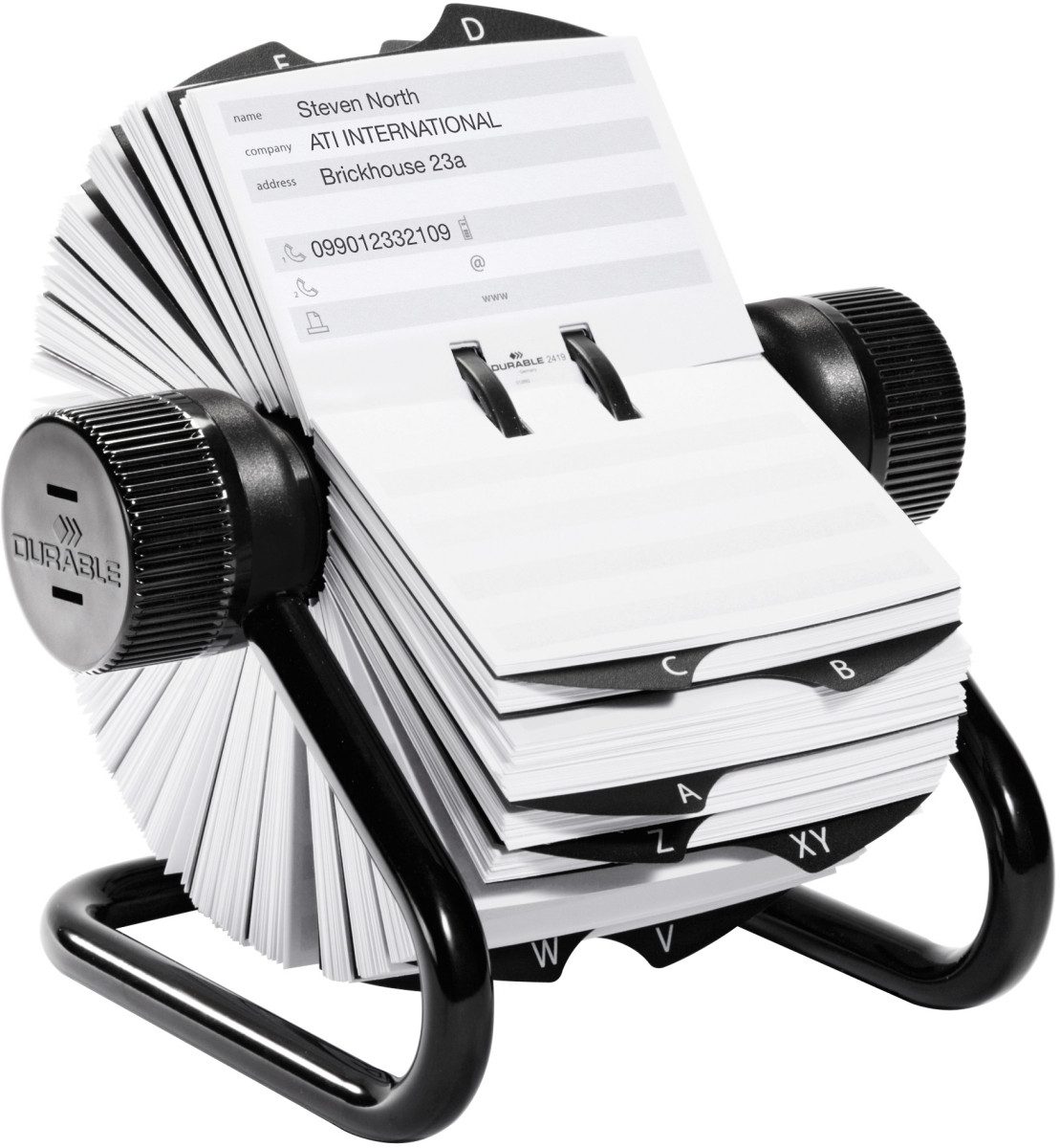 DURABLE Tagebuch Rollkartei Telindex 500 Karten 195x135x165mm schwarz