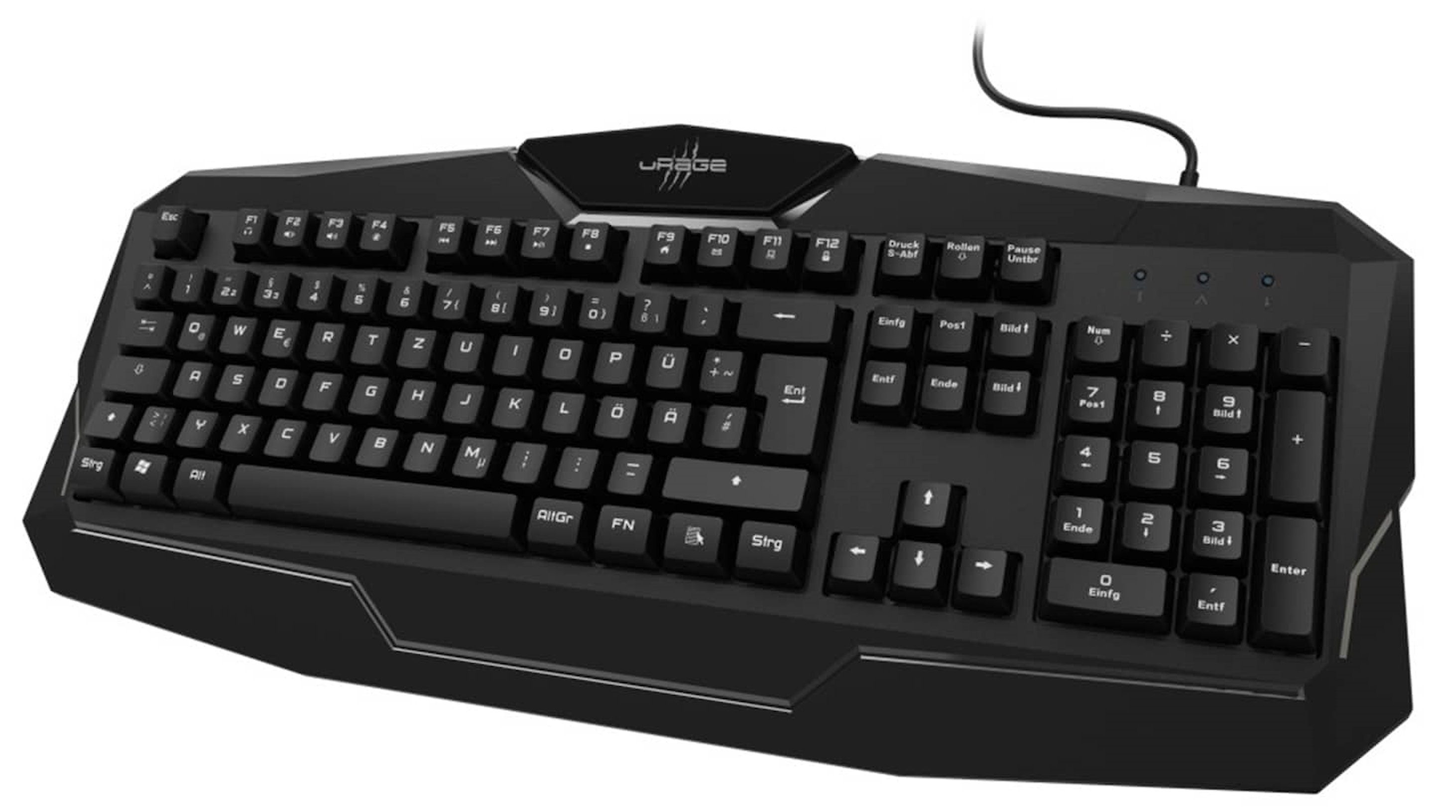 uRage USB Gaming-Keyboard Exodus 100 mit Anti-Ghosting Gaming-Tastatur (mit Multimedia-Funktionen und ergonomischer Handballenauflage)