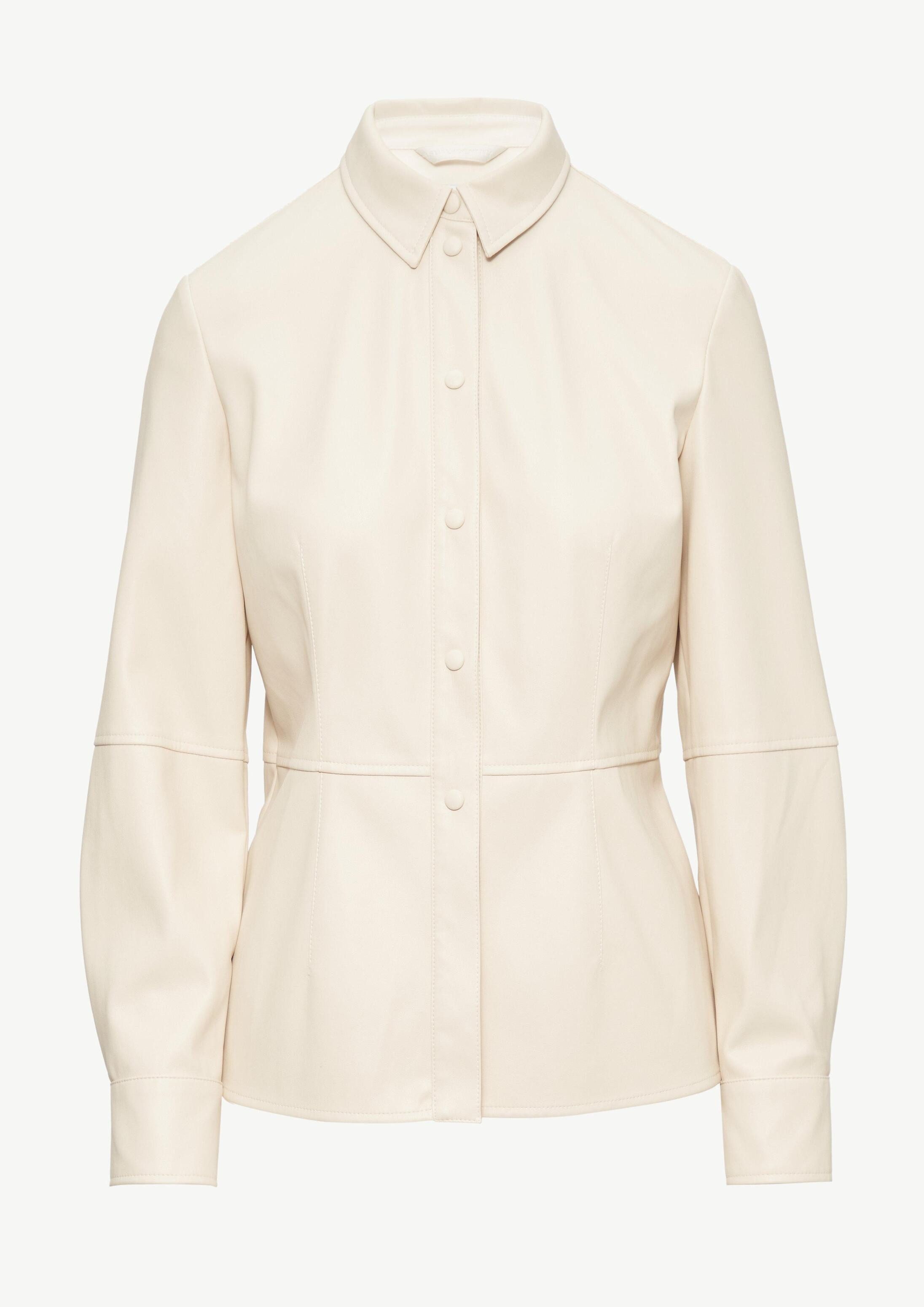 comma Hemdjacke Indoor-Jacke Bluse in Lederoptik