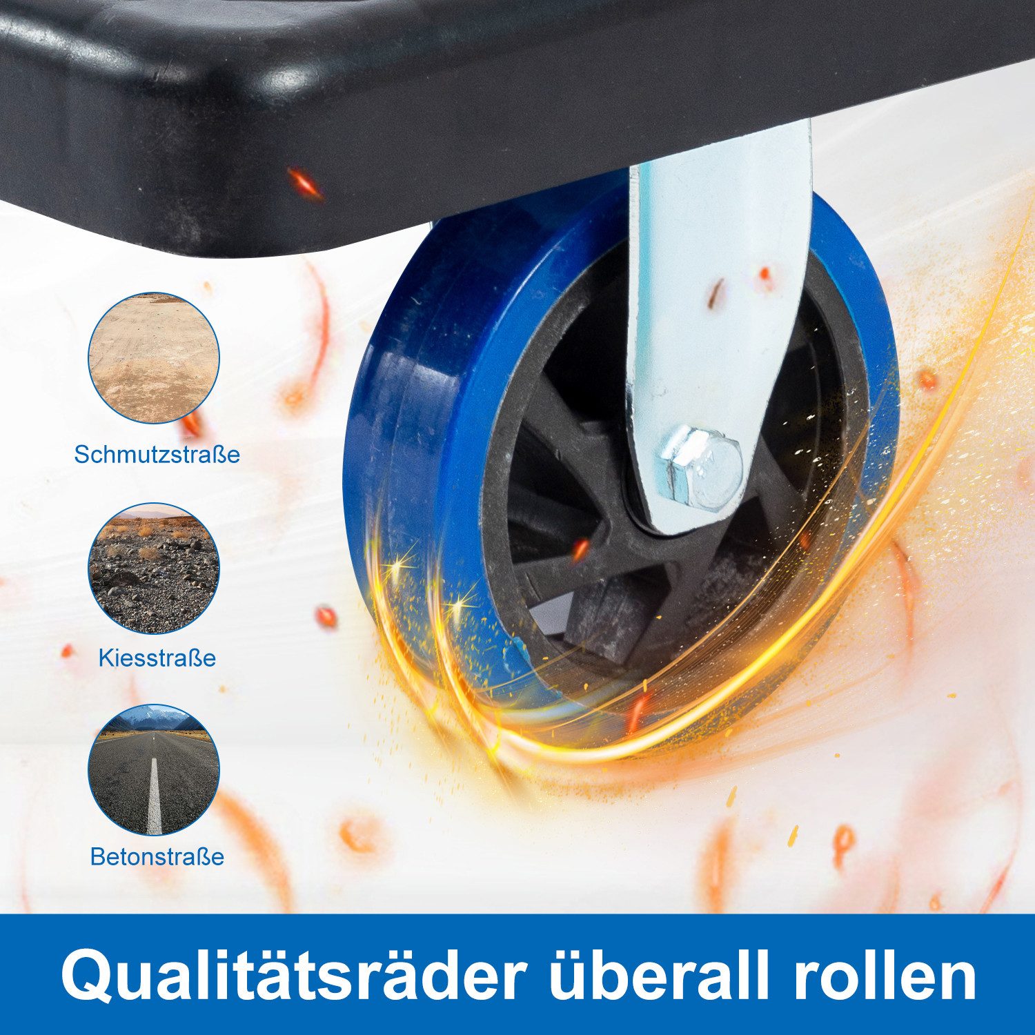 FOXSPORT Transportwagen klappbar, Plattformwagen, Transportroller, Handwagen, Klappwagen, Einklappbarer 90° Handgriff, Belastbar bis 250 kg, Ladefläche 90x60 cm