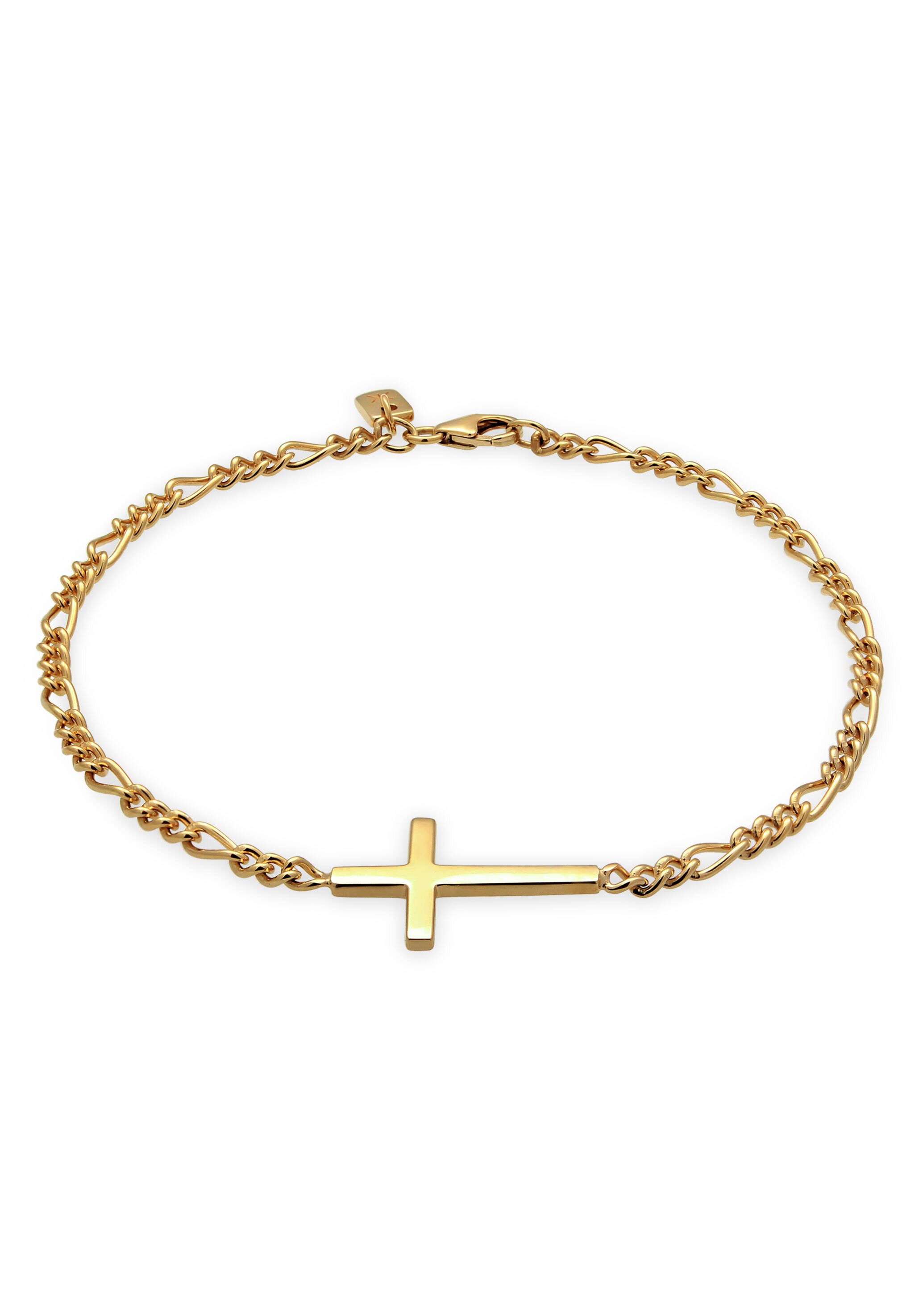 Kuzzoi Silberarmband Kreuz Figarokette 925 Sterling Silber günstig online kaufen