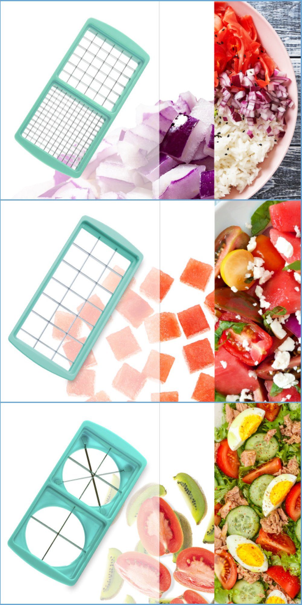 Genius Gemüseschneider Nicer Dicer Fusion Gemüsehobel Gemüse Obst Zerkleiner, Auffangbehälter 2500ml Tomaten Kartoffeln Zwiebel Schneider – Bild 3 von 5