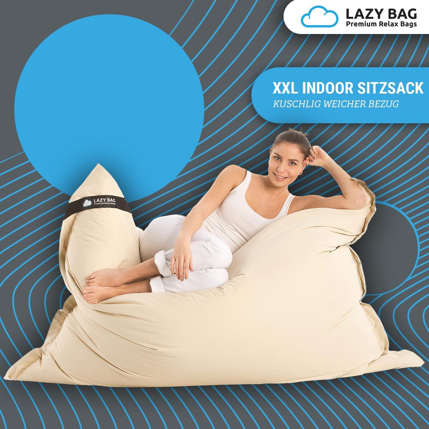 LazyBag Sitzsack Indoor XXL Riesensitzsack (Sitzkissen günstig online kaufen