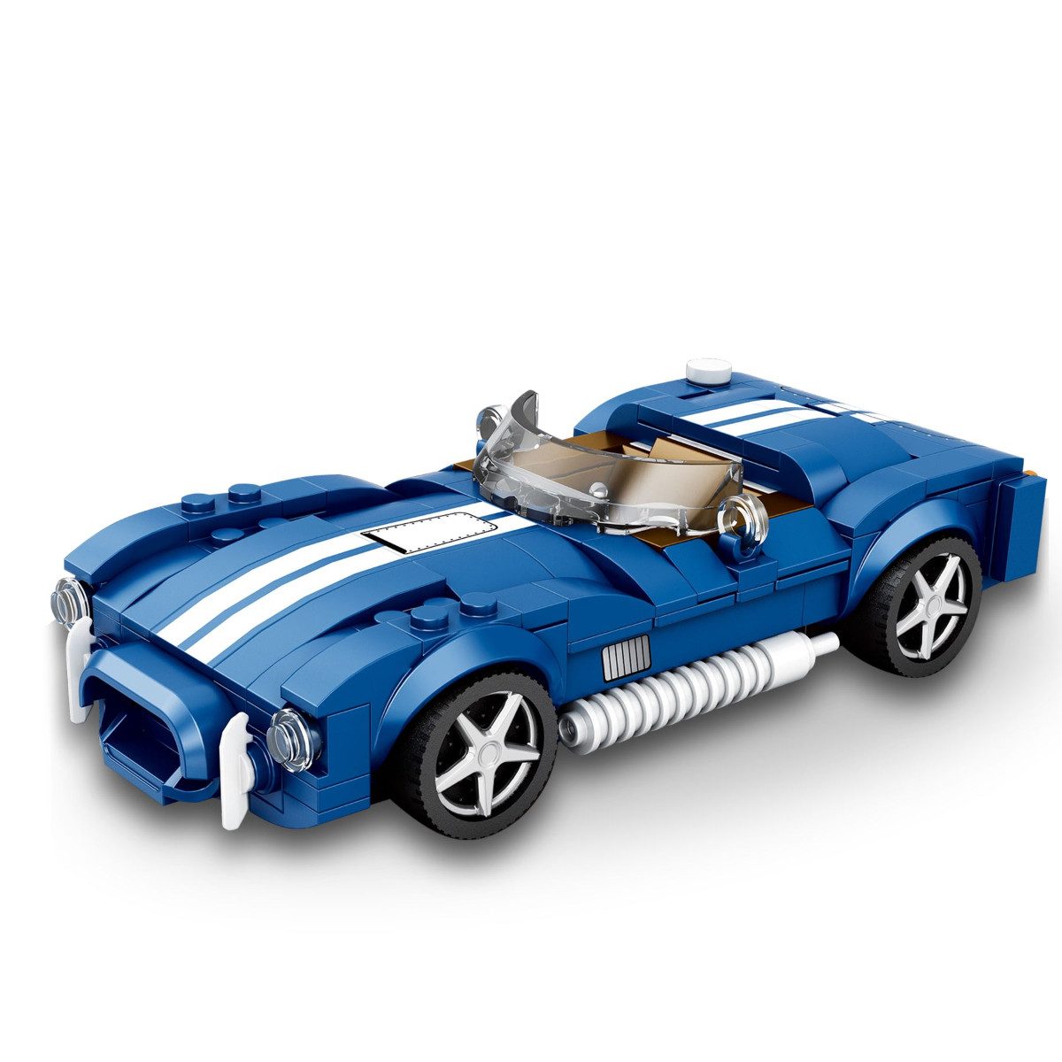 Reobrix 812 Spielbausteine, (Klemmbaustein Set, Bauset bestehend aus 312 Teilen), Offener Roadster im Maßstab 1:24