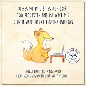 Mr. & Mrs. Panda Tragetasche Fuchs Bester Sitznachbar der Welt - Braun Pastell - Geschenk, Stuhlna (1-tlg), Cross Stitching Griffe