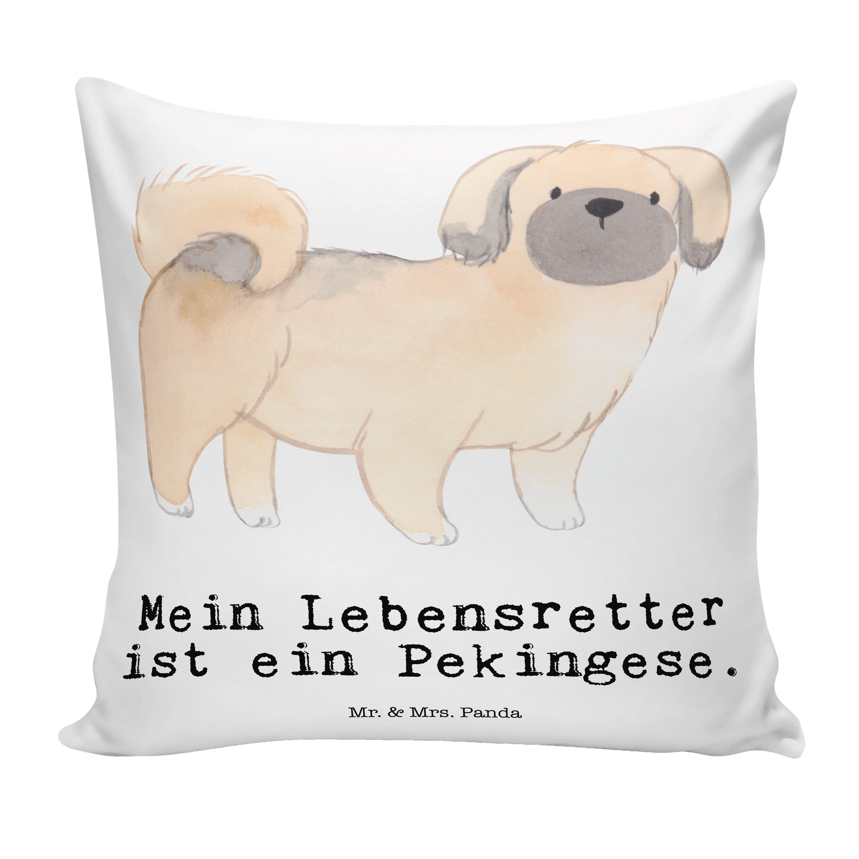 Mr. & Mrs. Panda Dekokissen Pekingese Lebensretter - Weiß - Geschenk, Pekinese, Hundebesitzer, Mo