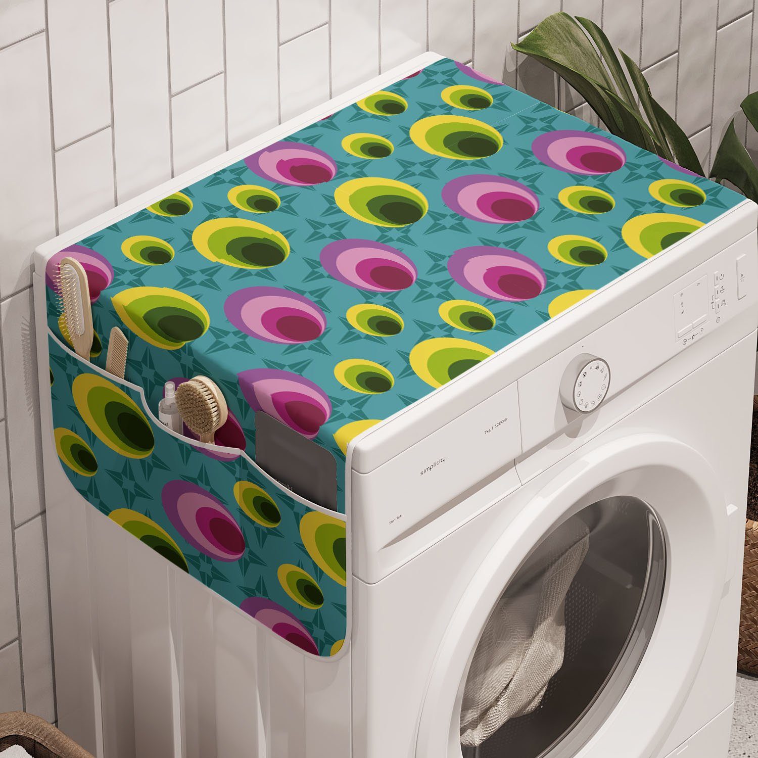 Bunt Waschmaschine und Trockner, Concentric Anti-Rutsch-Stoffabdeckung für ovale Badorganizer Abakuhaus Formen