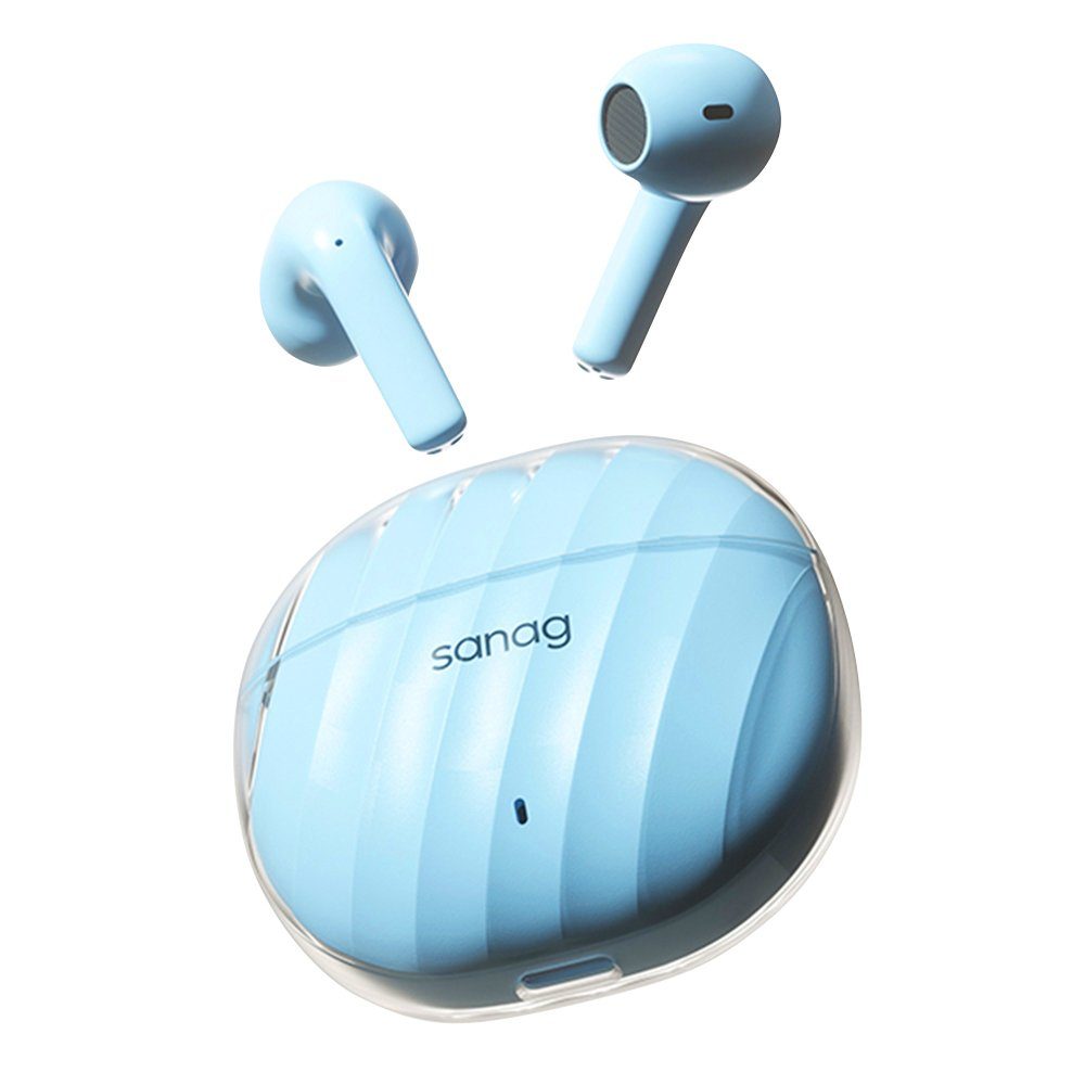 SANAG Bluetooth Kopfhörer Mit Bluetooth 5.3 Version, TWS Kopfhörer Kabellos In-Ear-Kopfhörer (Active Noise Cancelling (ANC), Dolby Atmos, True Wireless) Blau