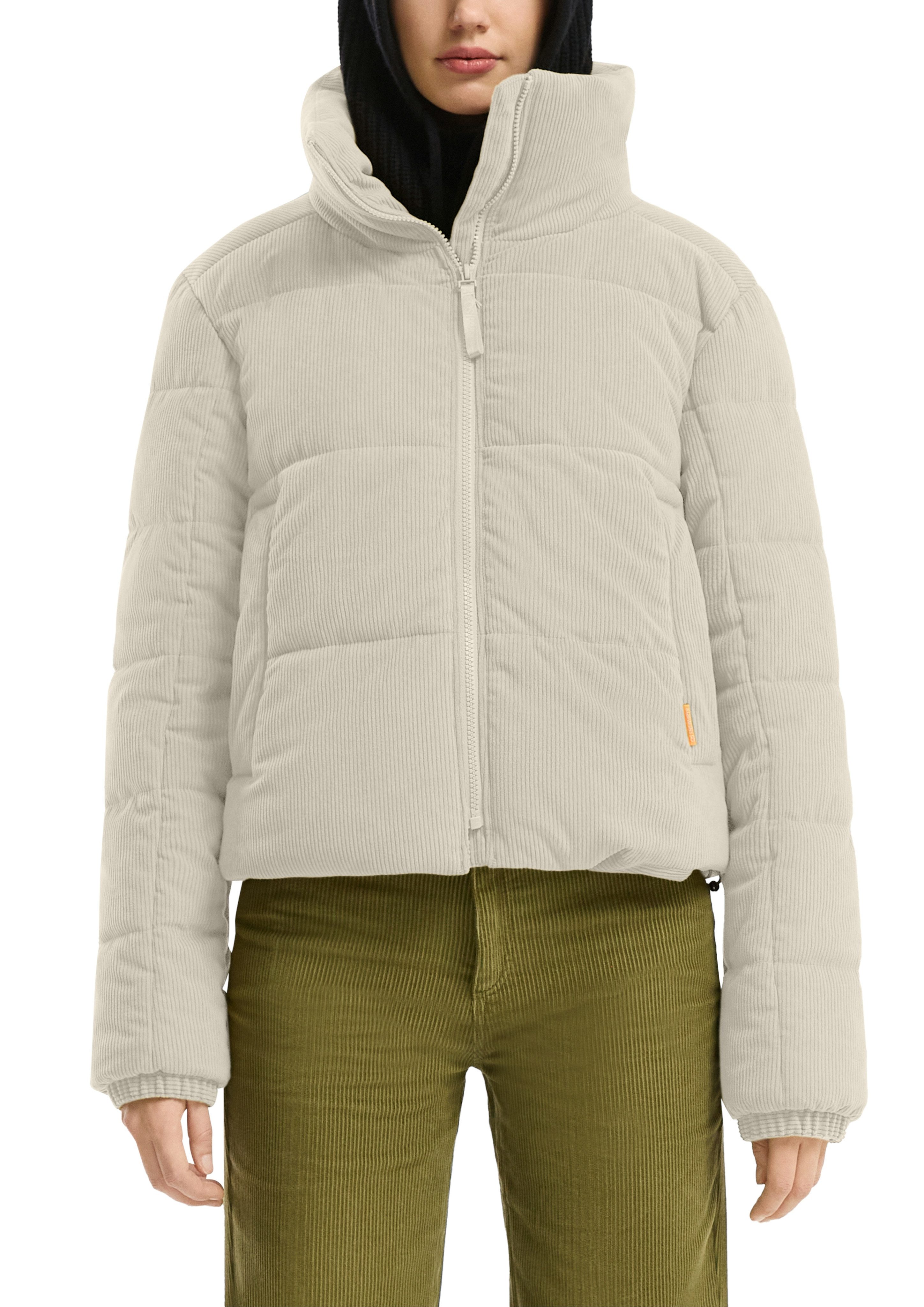 QS Steppjacke kurz, aus Cord und mit Stehkragen