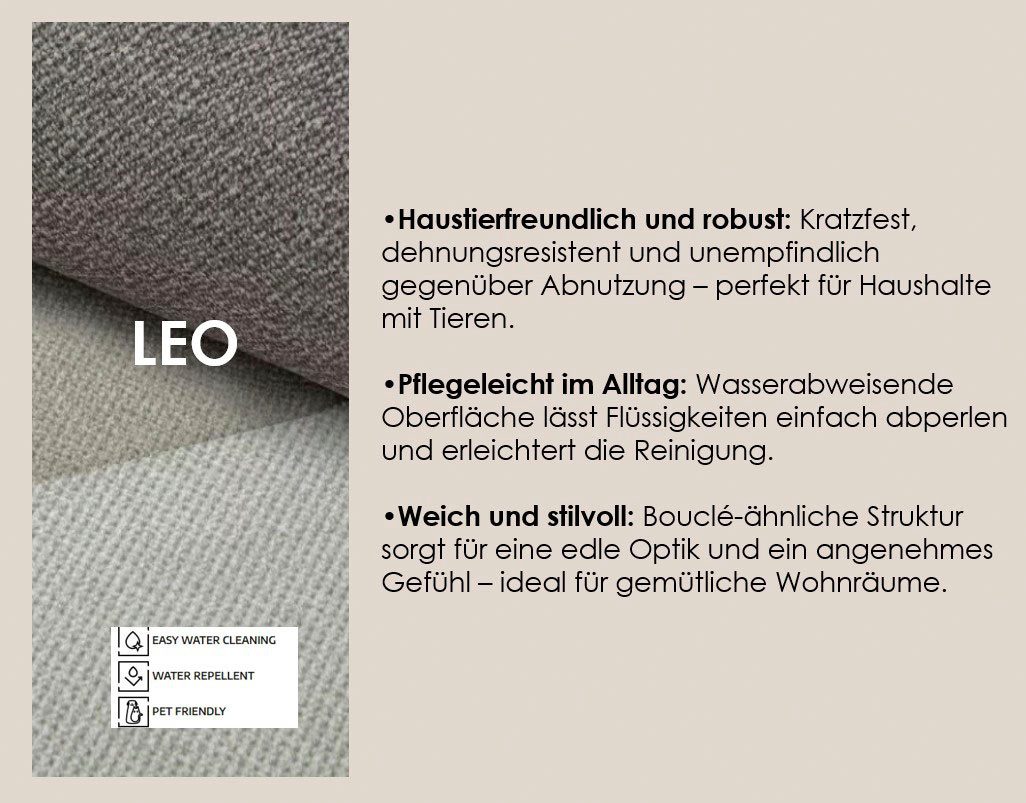 TRENDMANUFAKTUR Ecksofa Amazing II, wahlw. mit Schlaffunktion & Bettkasten, Fuß schwarz, Recamiere beidseitig montierbar, L-Form,in Cord o. Struktur, B: 232 cm