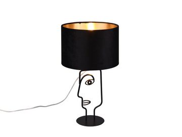 meineWunschleuchte LED Tischleuchte, LED wechselbar, warmweiß, groß-e ausgefallen-e Design-er Fensterlampe Lampenschirm Gold, H 42cm