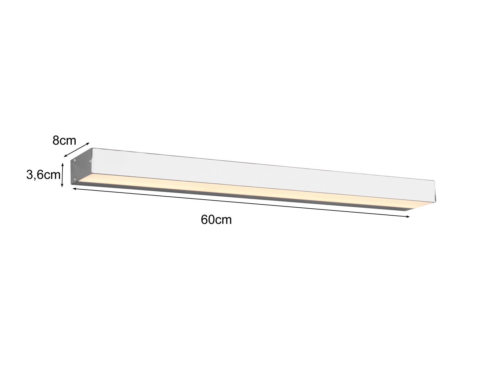 indirekte Set Weiß Spiegelleuchte, 2er integriert, Silber meineWunschleuchte Chrom Beleuchtung B Warmweiß, LED Wand, fest Badezimmerlampen 60cm Bad-lampen /