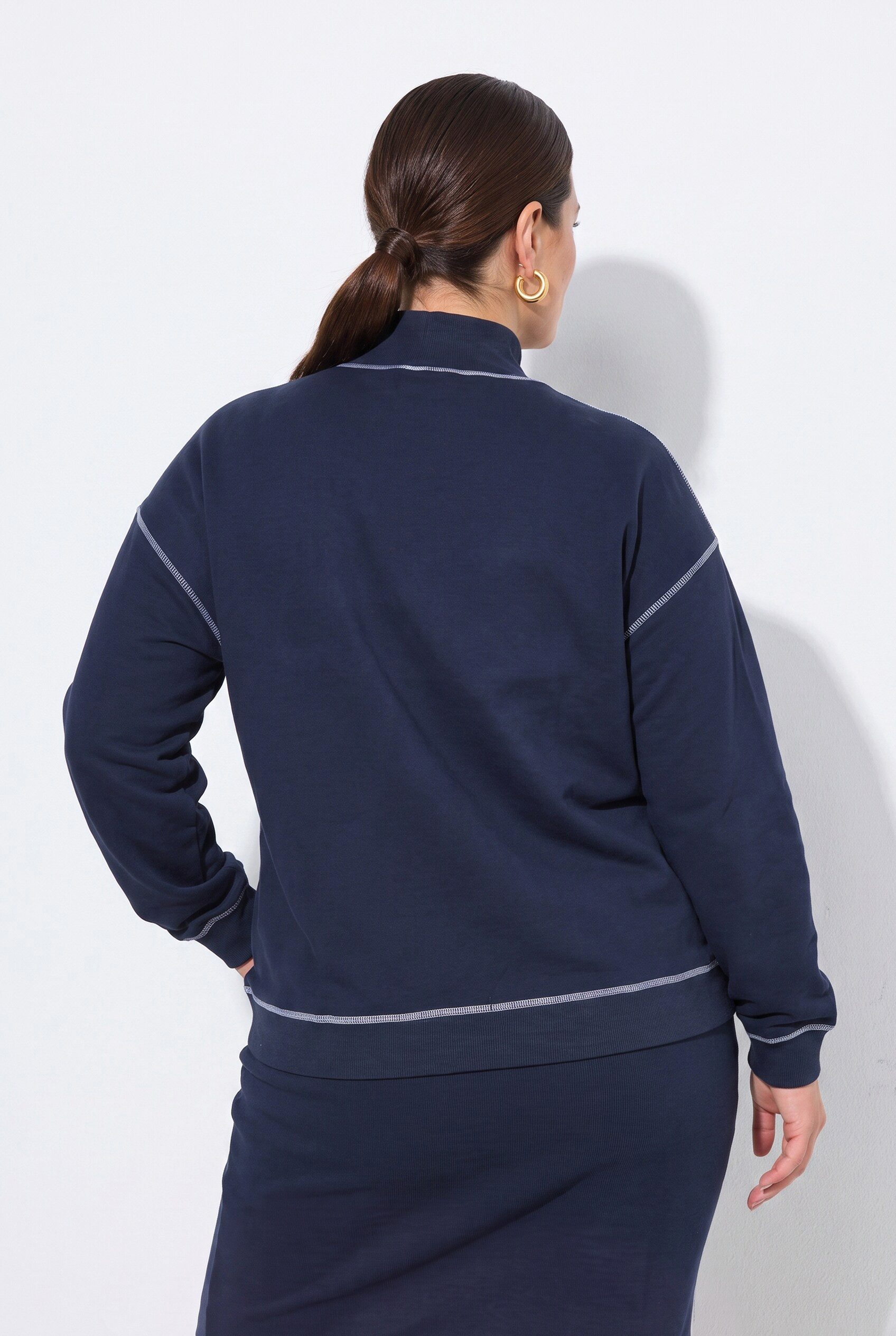 MIAMODA Sweater Sweatshirt Boxy Fit farbige Ziernähte – Bild 3 von 3
