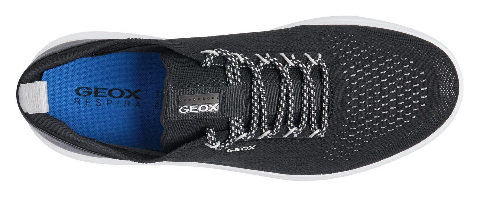 schwarz-weiß Slip-On zum U Geox SPHERICA Schlupfen Sneaker