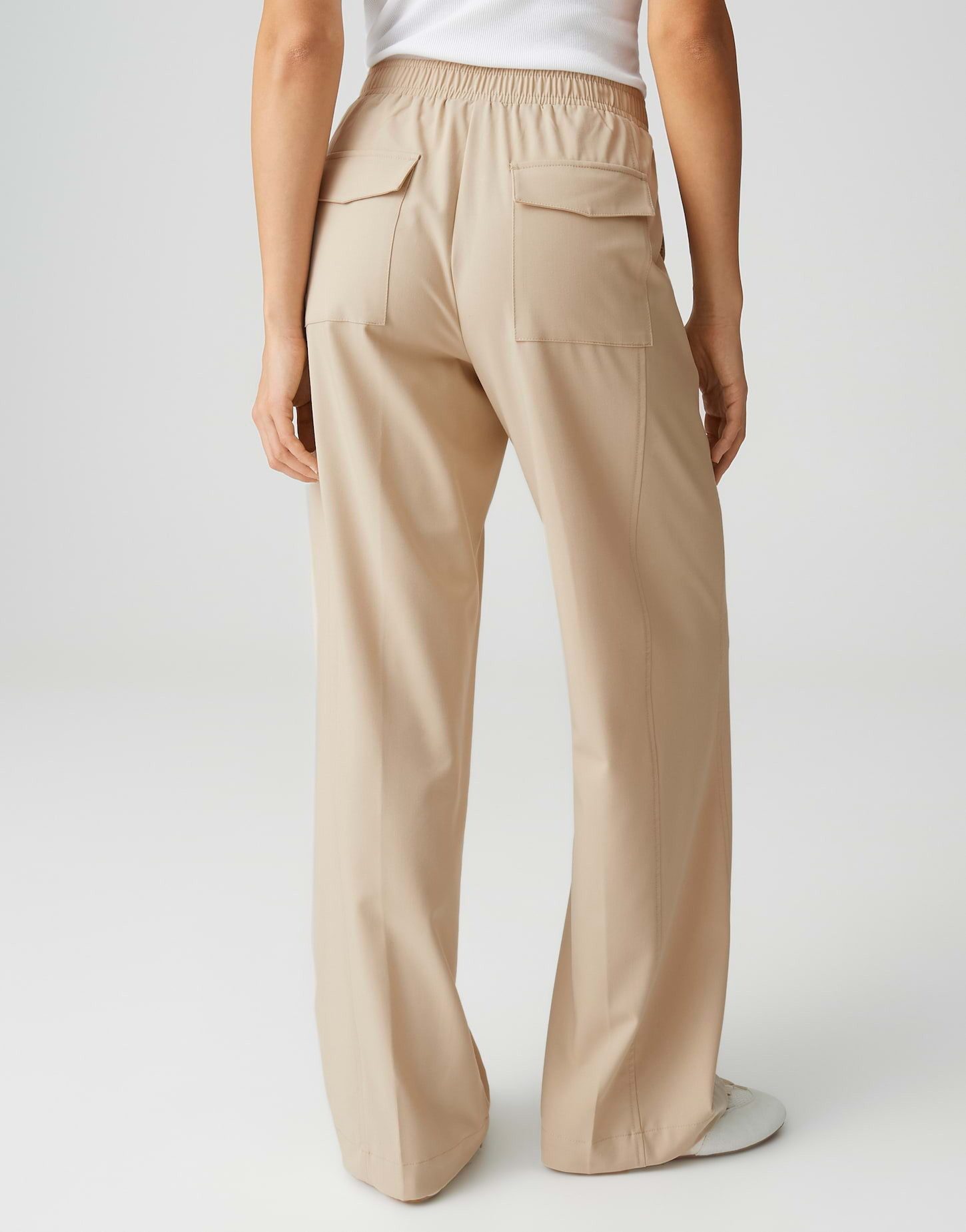 OPUS Stoffhose MELANE BLOOM Wide Leg Pants mit Komfortbund Elastischer Gummibund, Eingrifftaschen und fließender Fall