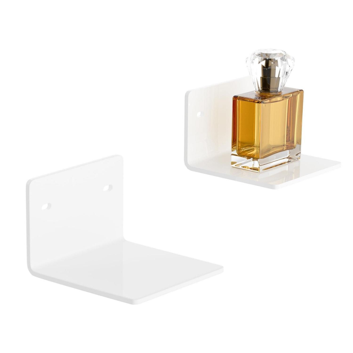 LuxusKollektion Wandregal Wandregal Acryl 10cm Weiß Set 2