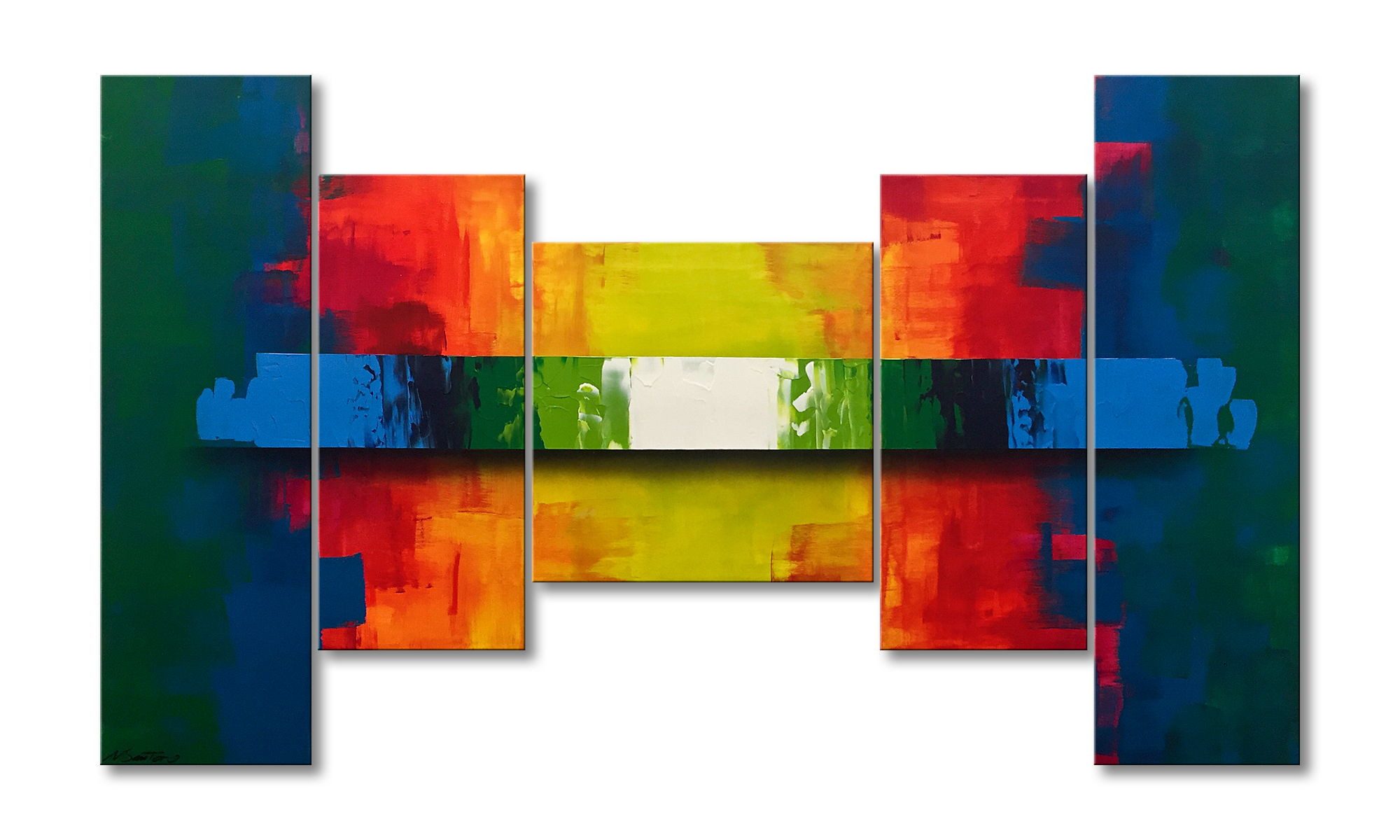 WandbilderXXL Gemälde Enlightened Colors 170 x 100 cm, Abstraktes Gemälde, handgemaltes Unikat