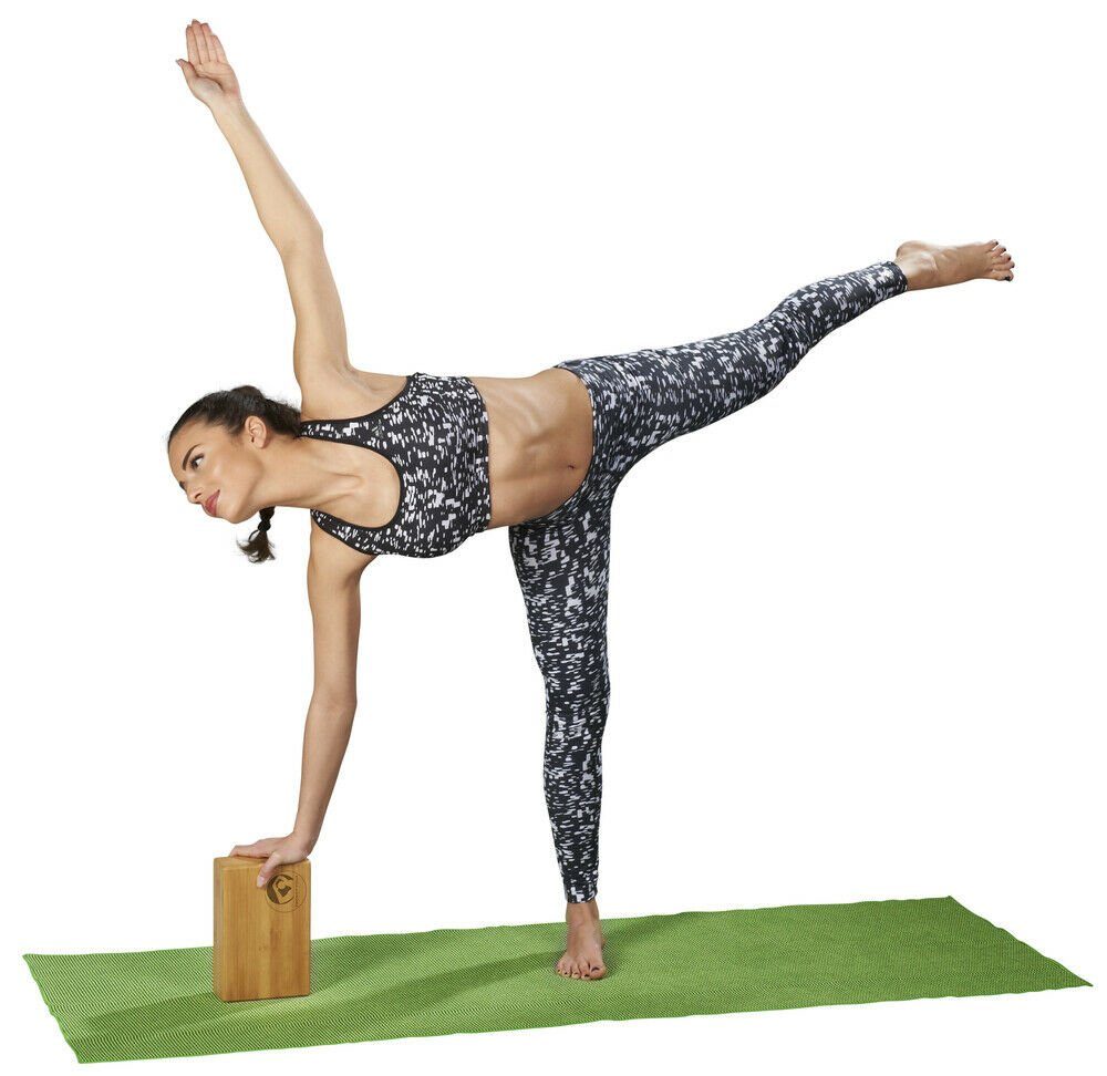 Fitnessblock Trendy Bambus Sport Yogahilfe Yogablock Zubehör Holzblock