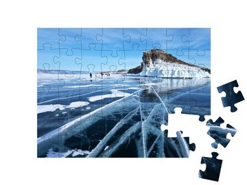 puzzleYOU Puzzle Gefrorener Baikalsee am Kap Horin-Irgi, Russland, 48 Puzzleteile, puzzleYOU-Kollektionen Große Seen