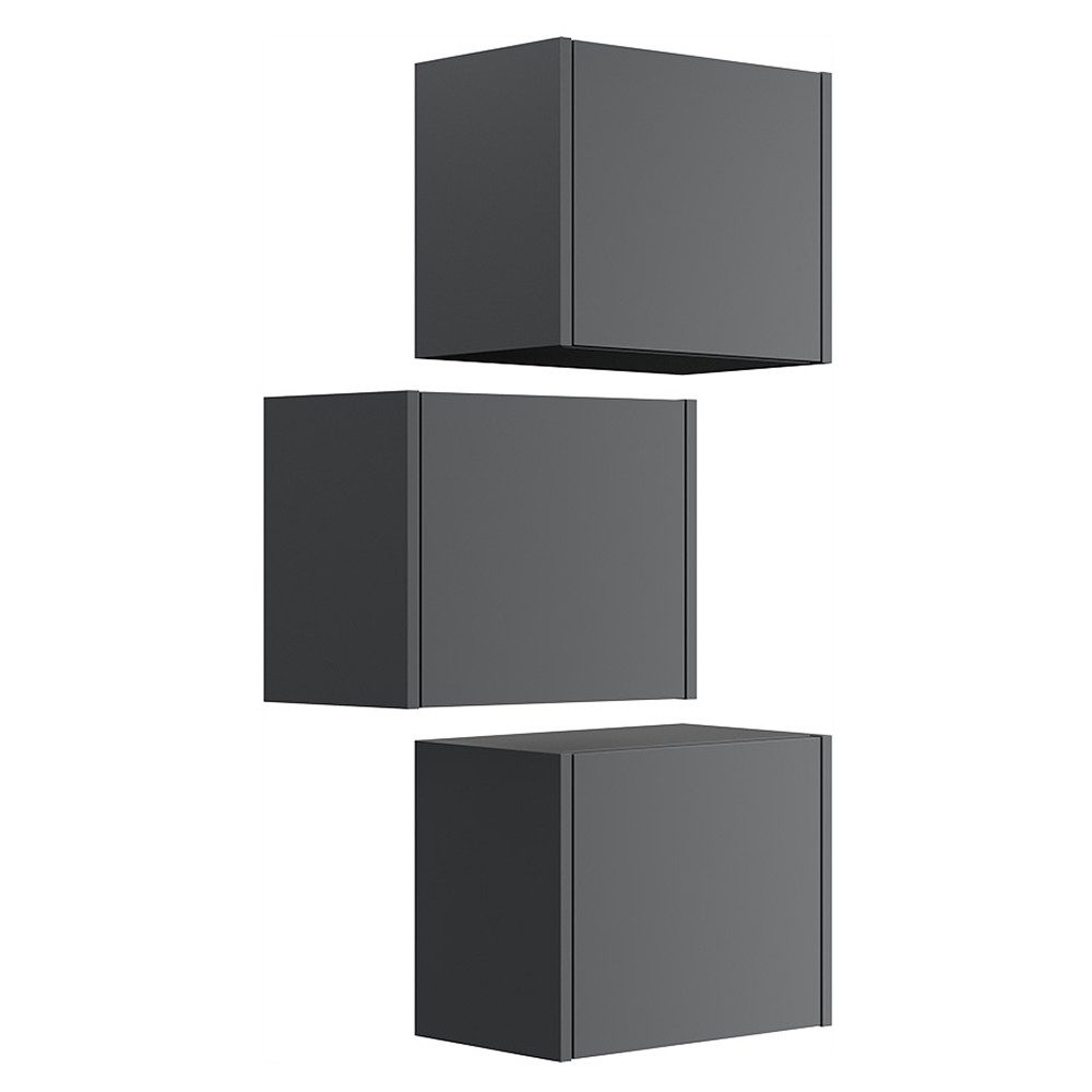 Lomadox Hängeschrank LIVIGNO-02 3er Set, graphit matt