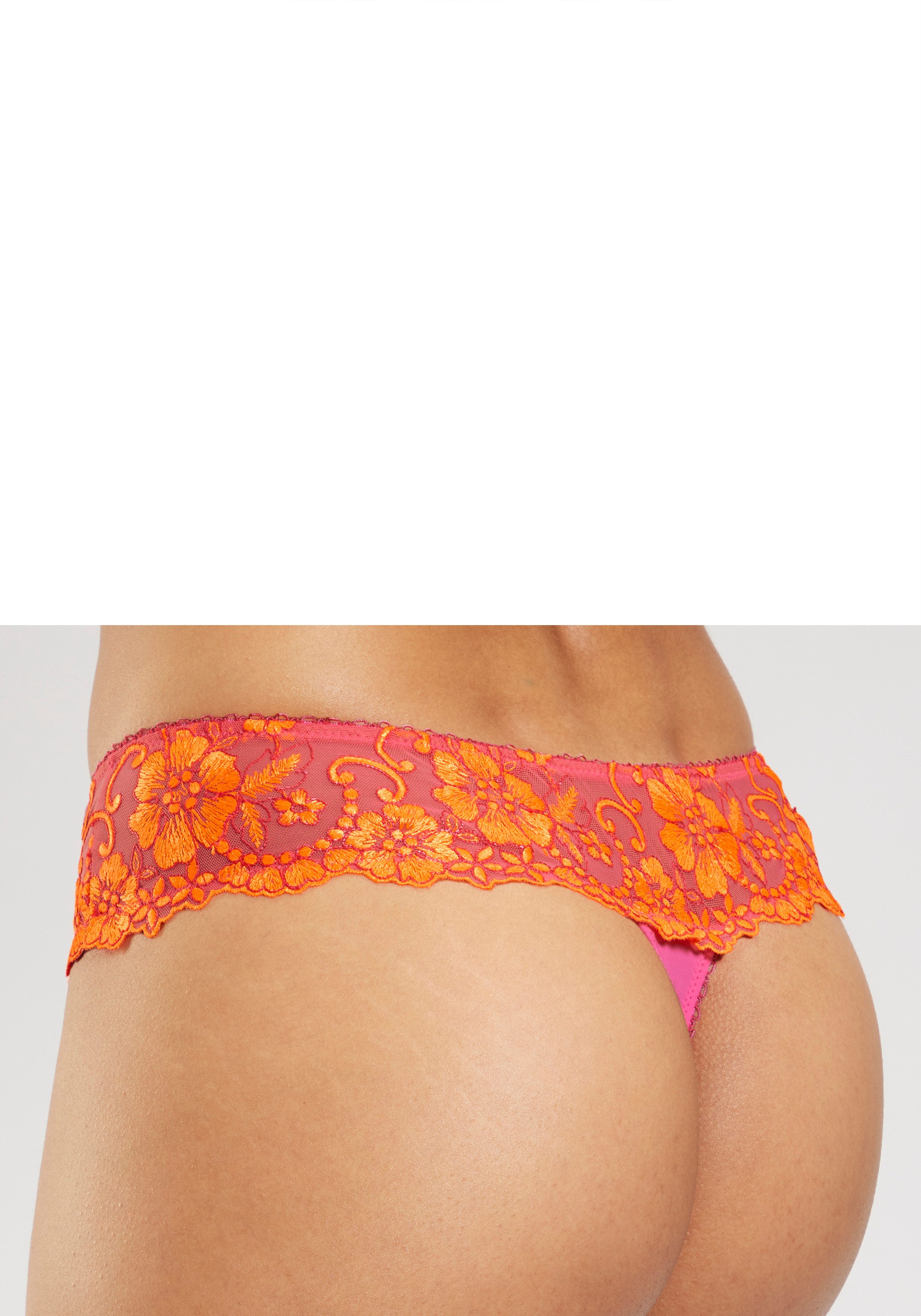LASCANA String Wanda Dessous mit Stickerei Spitze in blumiger Optik, als Dessous-Set kombinierbar – Bild 3 von 5