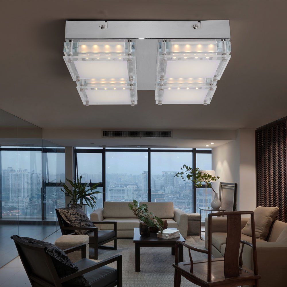 LED verbaut, 4-flammig, Modern LED-Leuchtmittel Deckenleuchte, Deckenleuchte WOFI Deckenlampe fest Wohnzimmerleuchte, Warmweiß,
