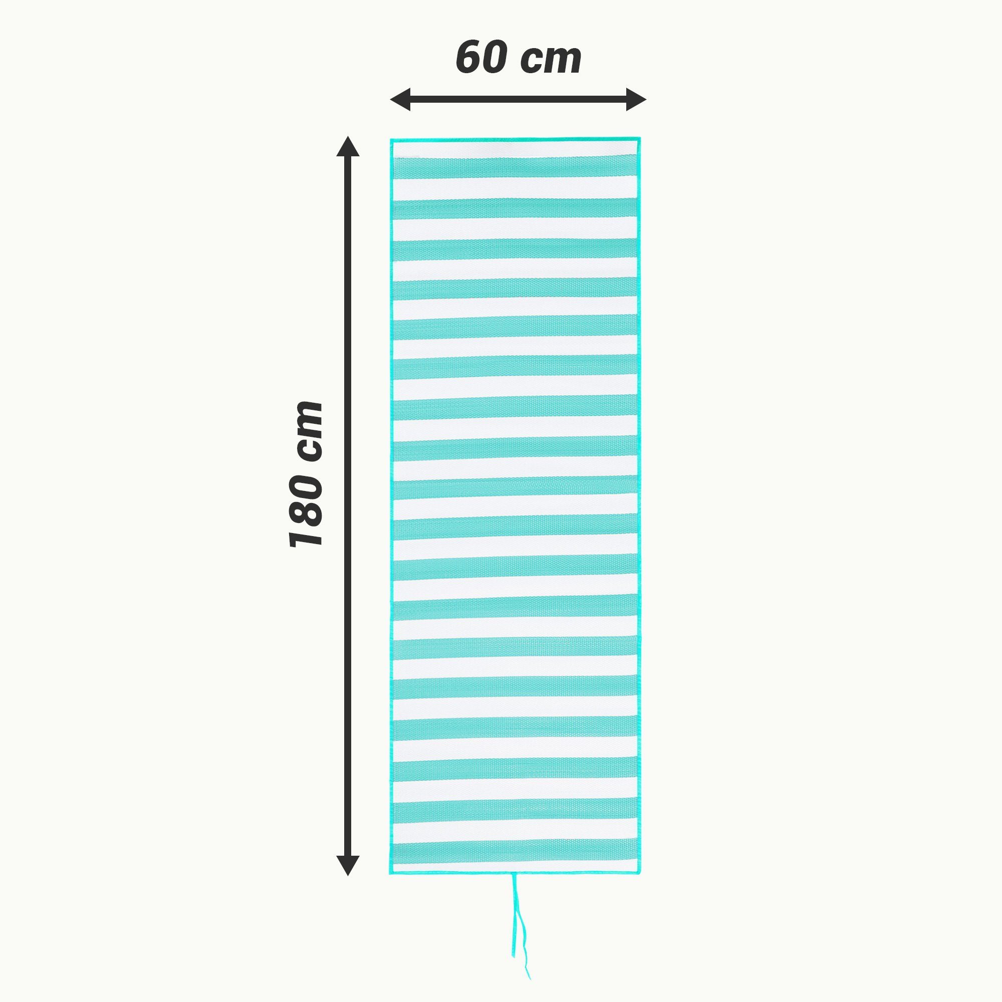 Liegematte Strandtuch faltbar grün - tragbar weiß 60x180cm Strandmatte JEMIDI