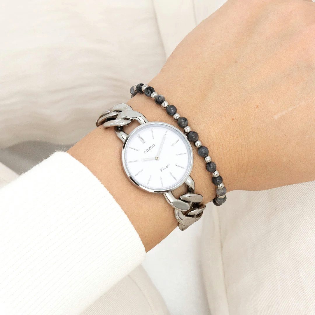 OOZOO Quarzuhr Damenuhr C20355 Weiss Kettenarmband günstig online kaufen