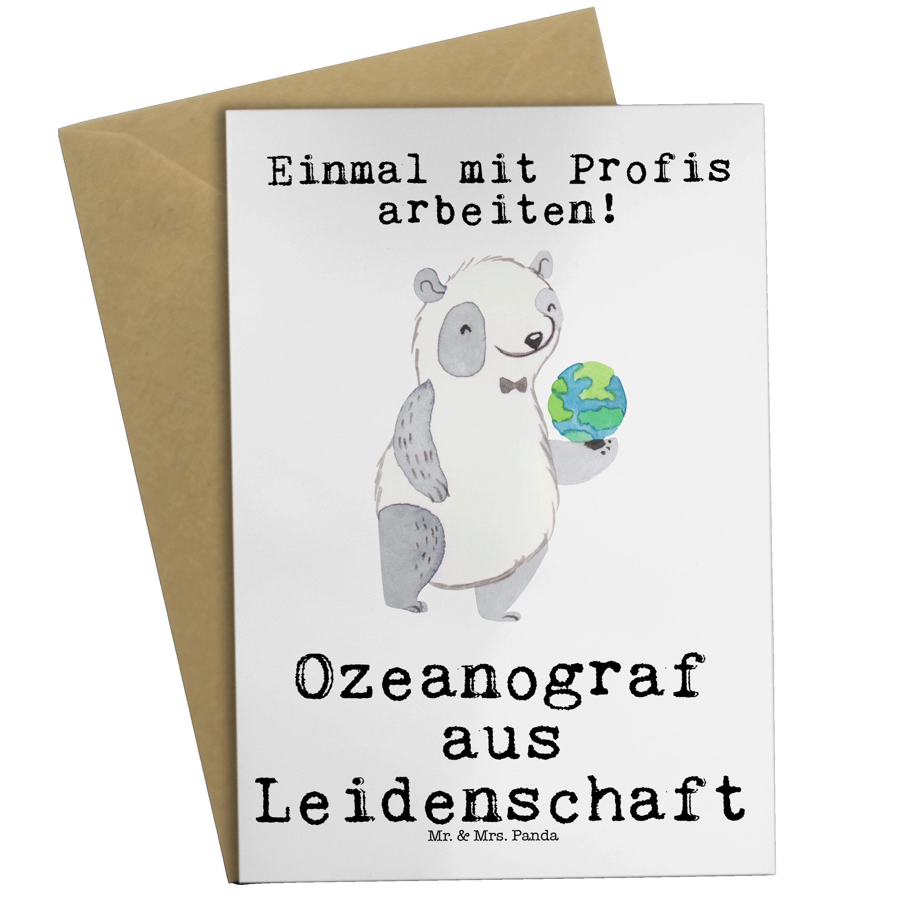Premium Mr. & Mrs. Weiß - Klapp Ozeanograf aus Grußkarte Panda Geschenk, - Leidenschaft Einladungskarte