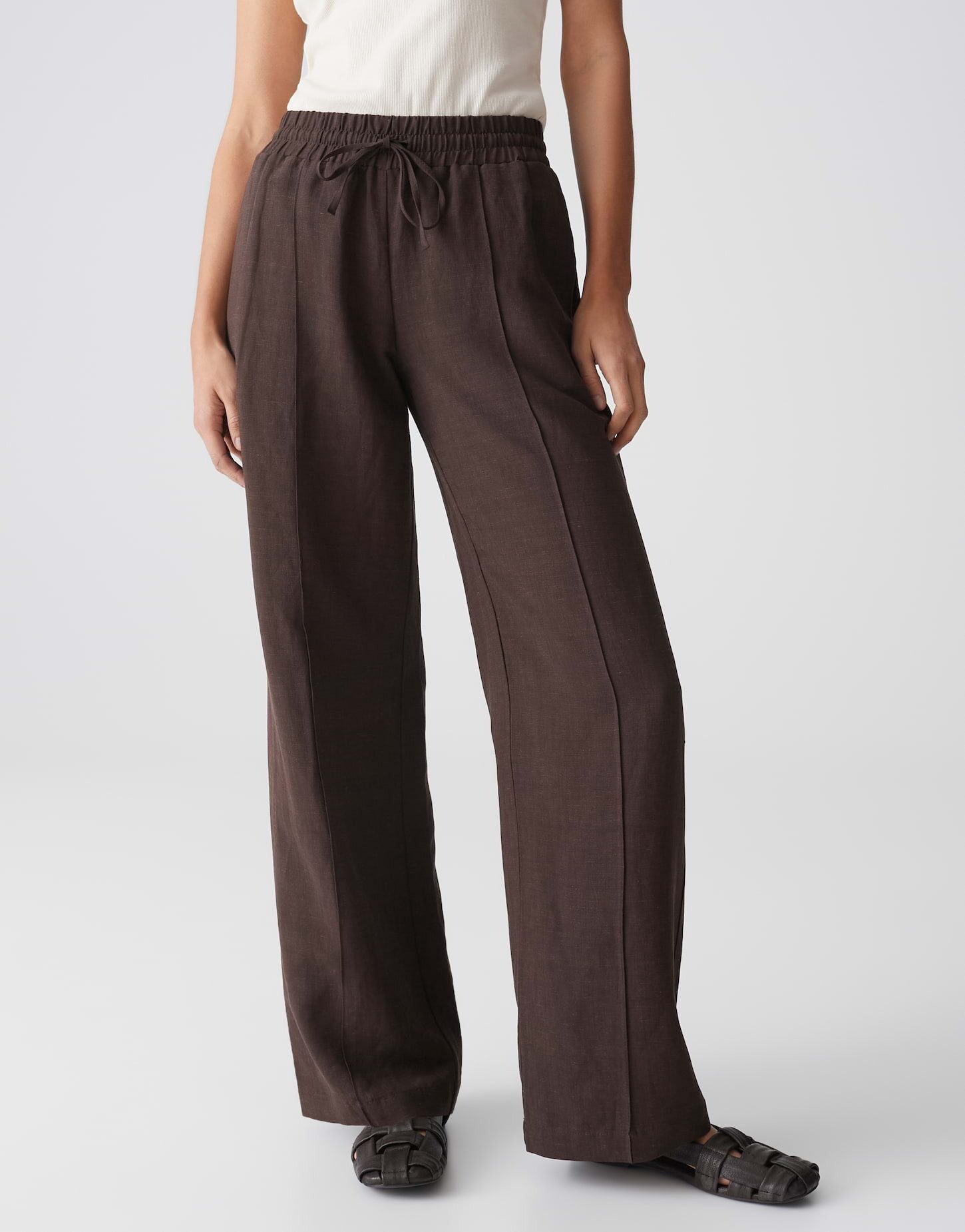 OPUS PANTS Schlupfhose Malotta natural aus Webware mit Leinenstruktur Praktische Taschen runden den entspannten Look ab