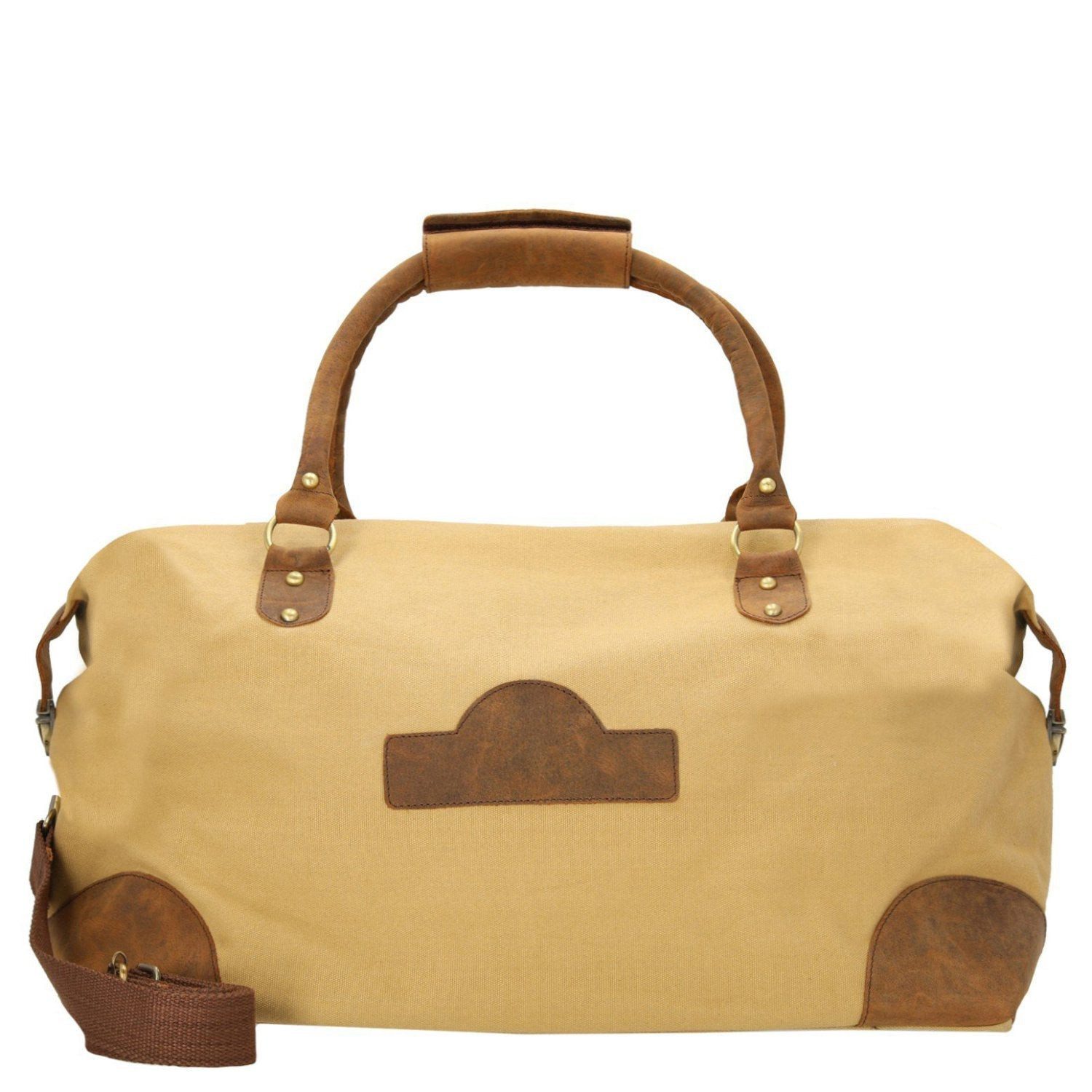 Dermata Reisetasche - Reisetasche Canvas/Leder Kombination 50 cm (brown)