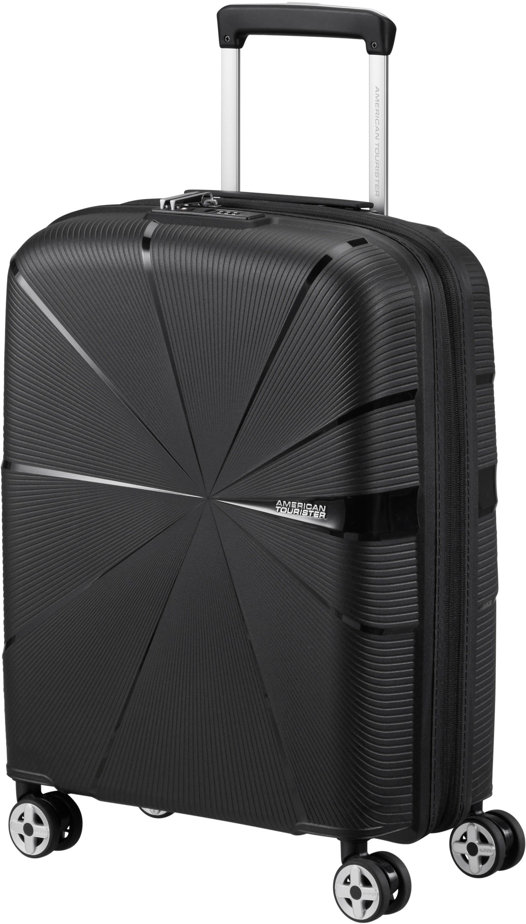 American Tourister® Hartschalen-Trolley Starvibe, black, 4 enthält Rollen, 55 cm, mit Material recyceltes Volumenerweiterung