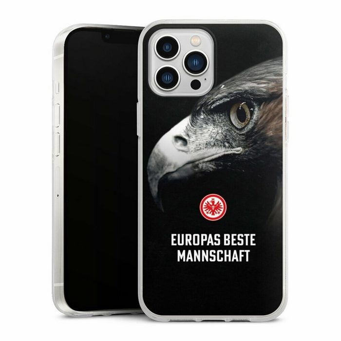 DeinDesign Handyhülle Eintracht Frankfurt Offizielles Lizenzprodukt Europameisterschaft Apple iPhone 13 Pro Max Silikon Hülle Bumper Case Handy Schutzhülle