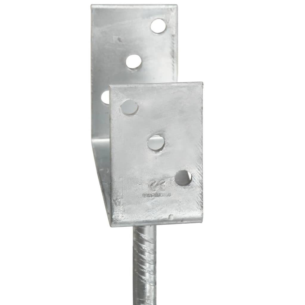 vidaXL H-Pfostenanker Pfostenträger 6 cm Stahl, Silbern Stk. Verzinkter 14×6×30 (6-St)