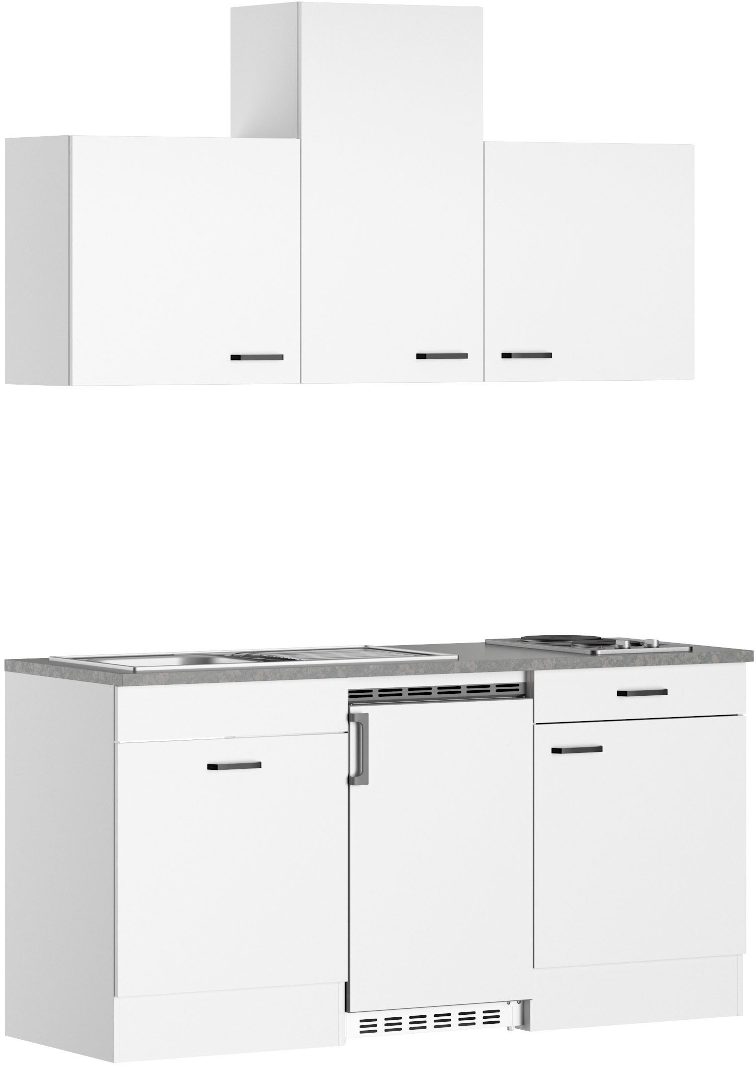 OPTIFIT Pantryküche OPTImulti, Breite 170 cm, mit Unterbaukühlschrank und 2-Platten-Kochfeld